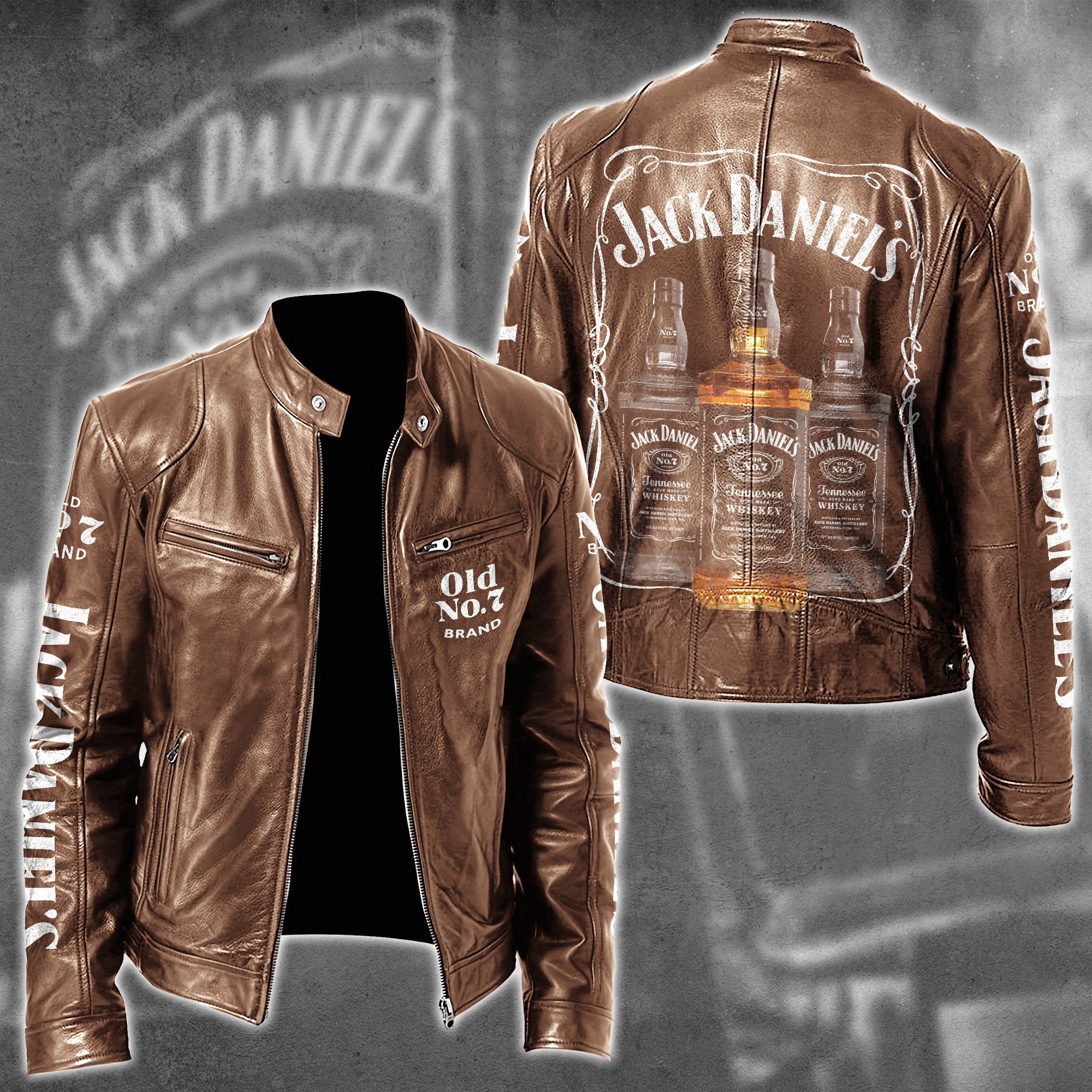 Jack Daniel's Whiskey Style Leather Jacket For Fans