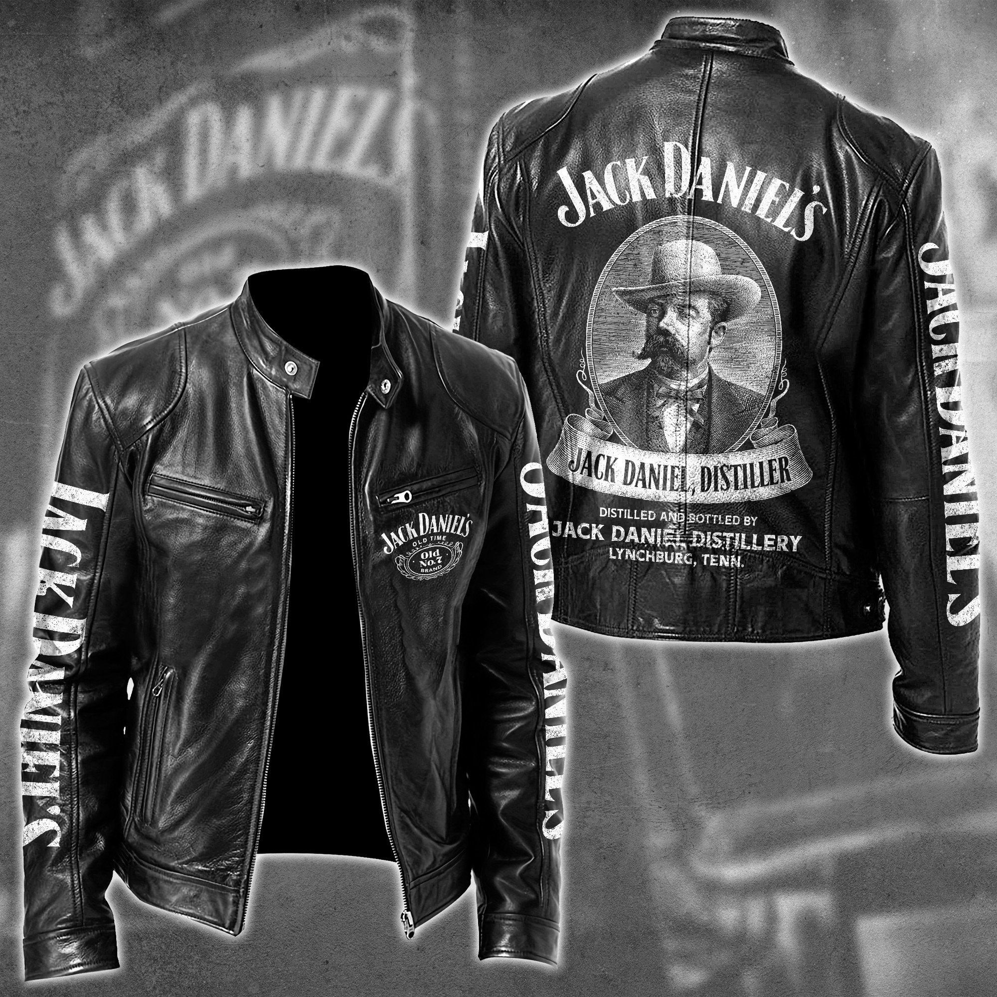 Jack Daniel's Whiskey Style Leather Jacket For Fans