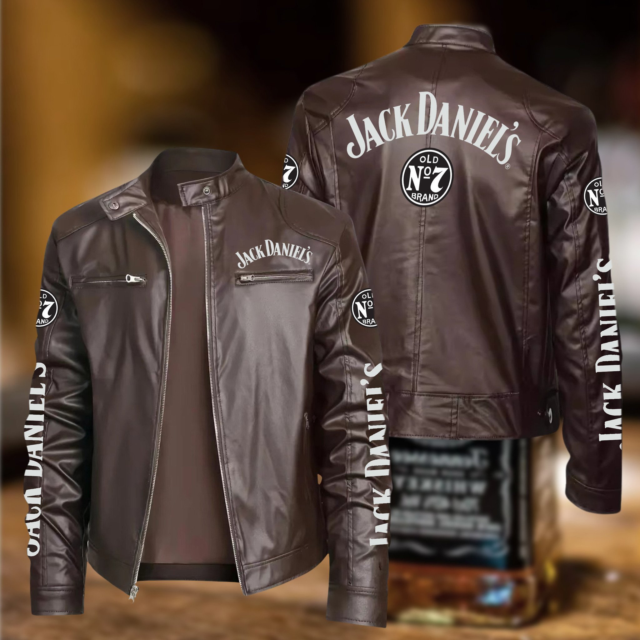 Jack Daniel's Whiskey Style Leather Jacket For Fans