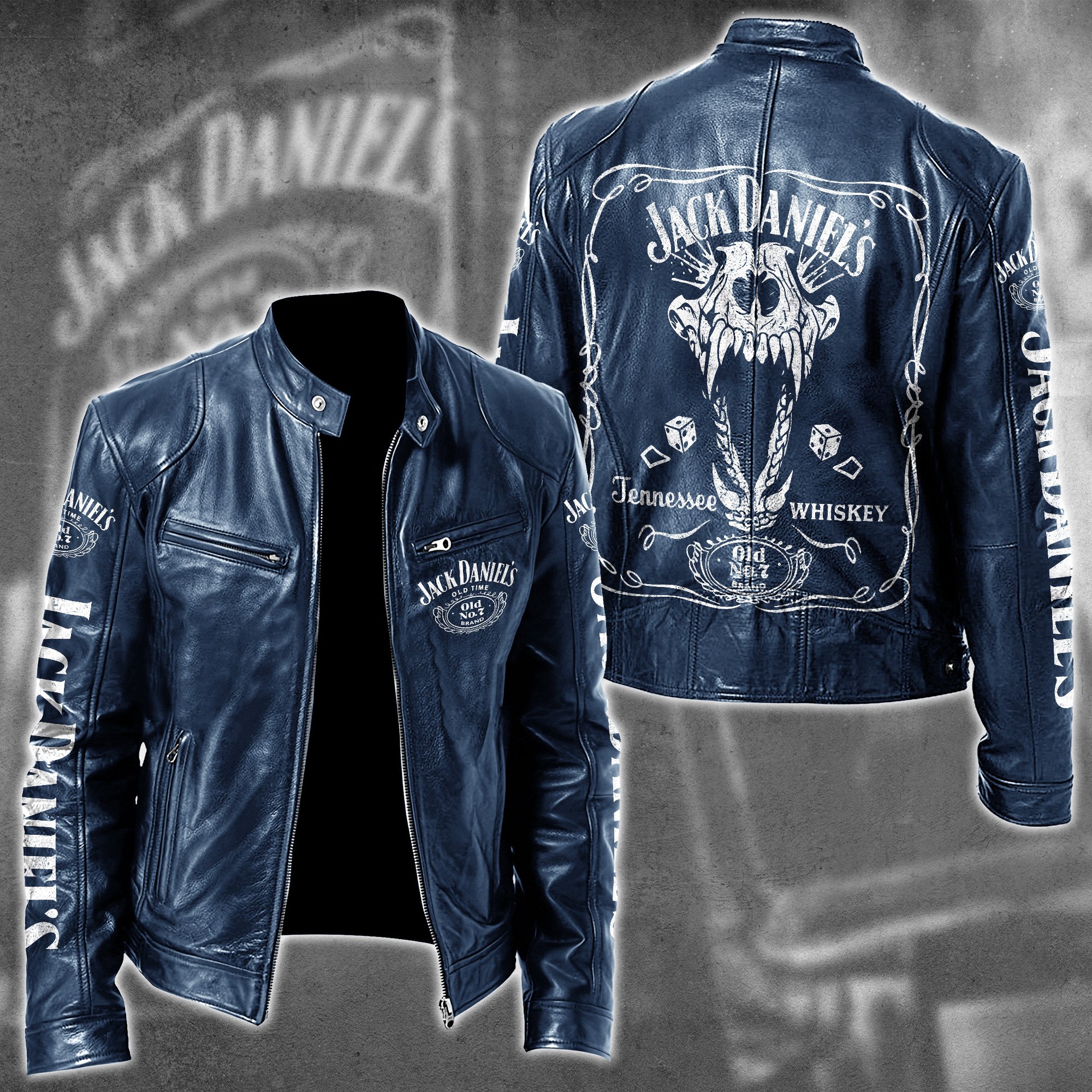 Jack Daniel's Whiskey Style Leather Jacket For Fans