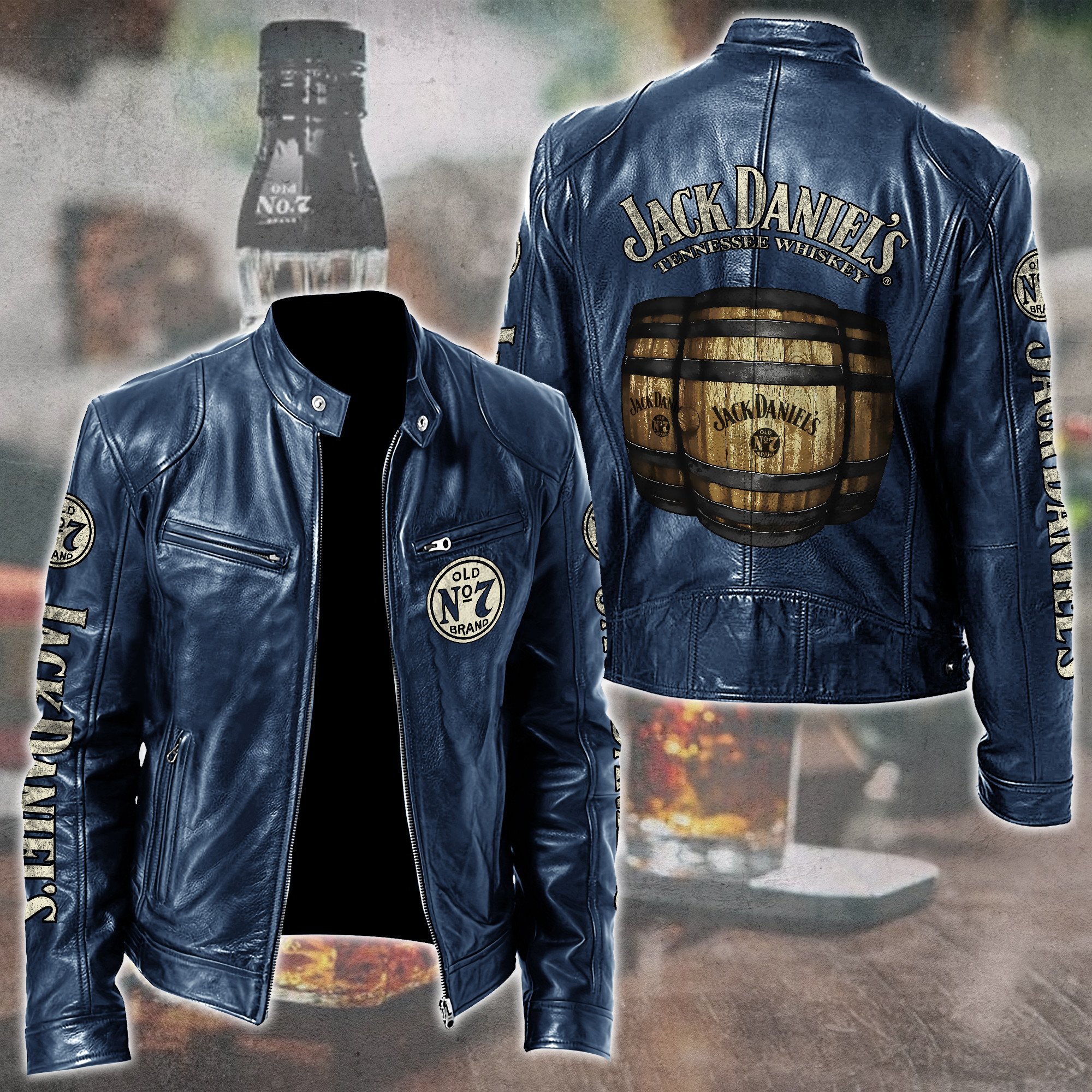 Jack Daniel's Whiskey Style Leather Jacket For Fans