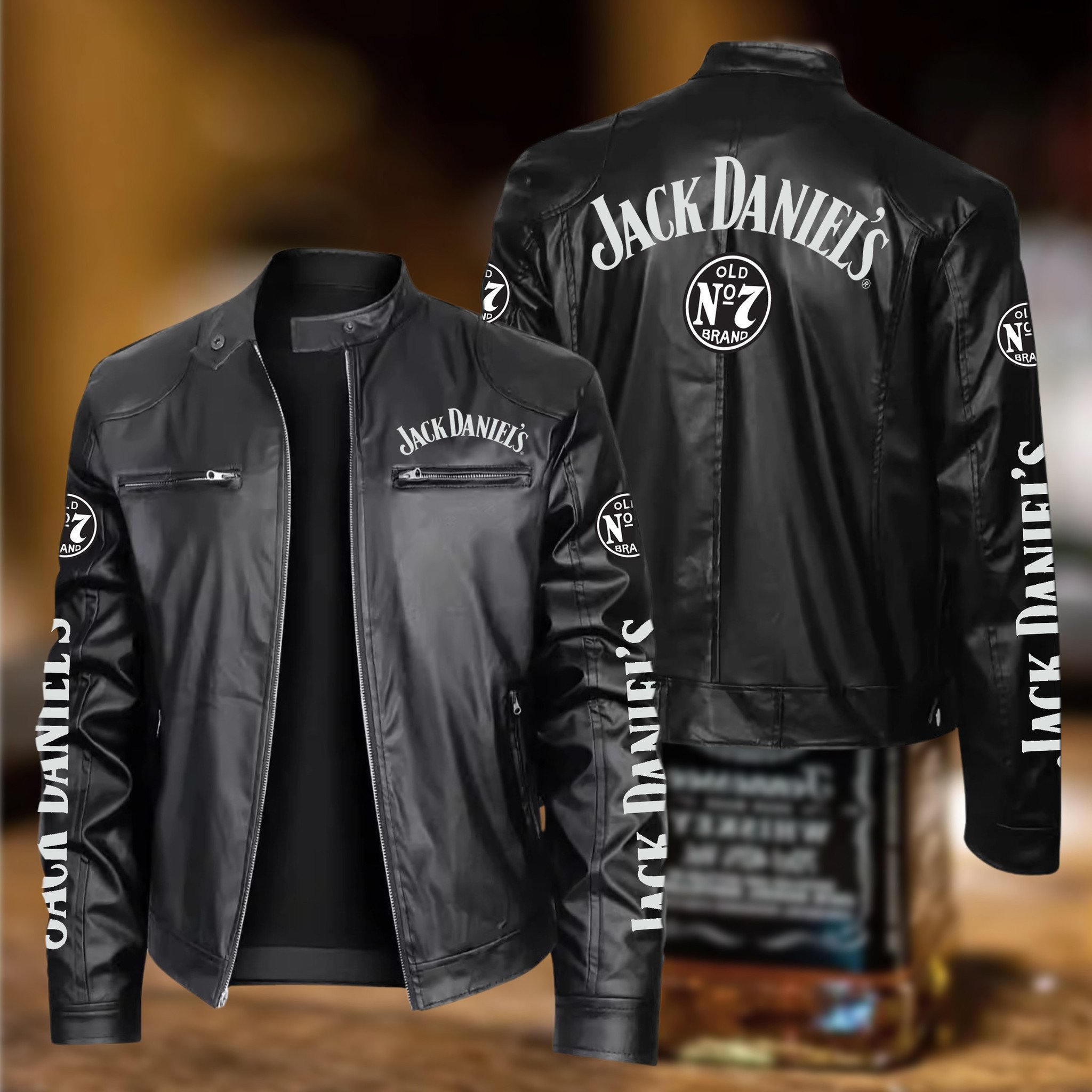 Jack Daniel's Whiskey Style Leather Jacket For Fans