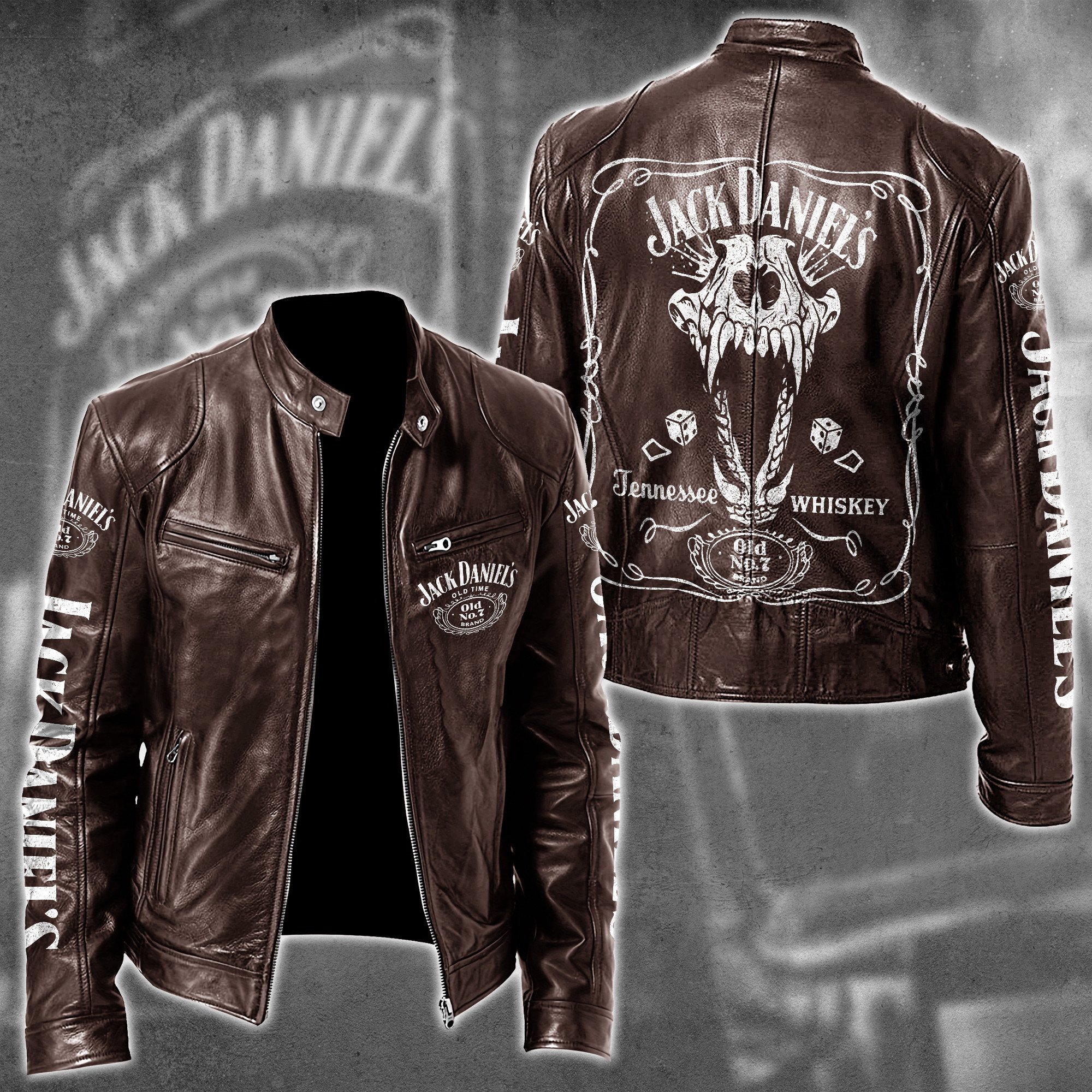 Jack Daniel's Whiskey Style Leather Jacket For Fans