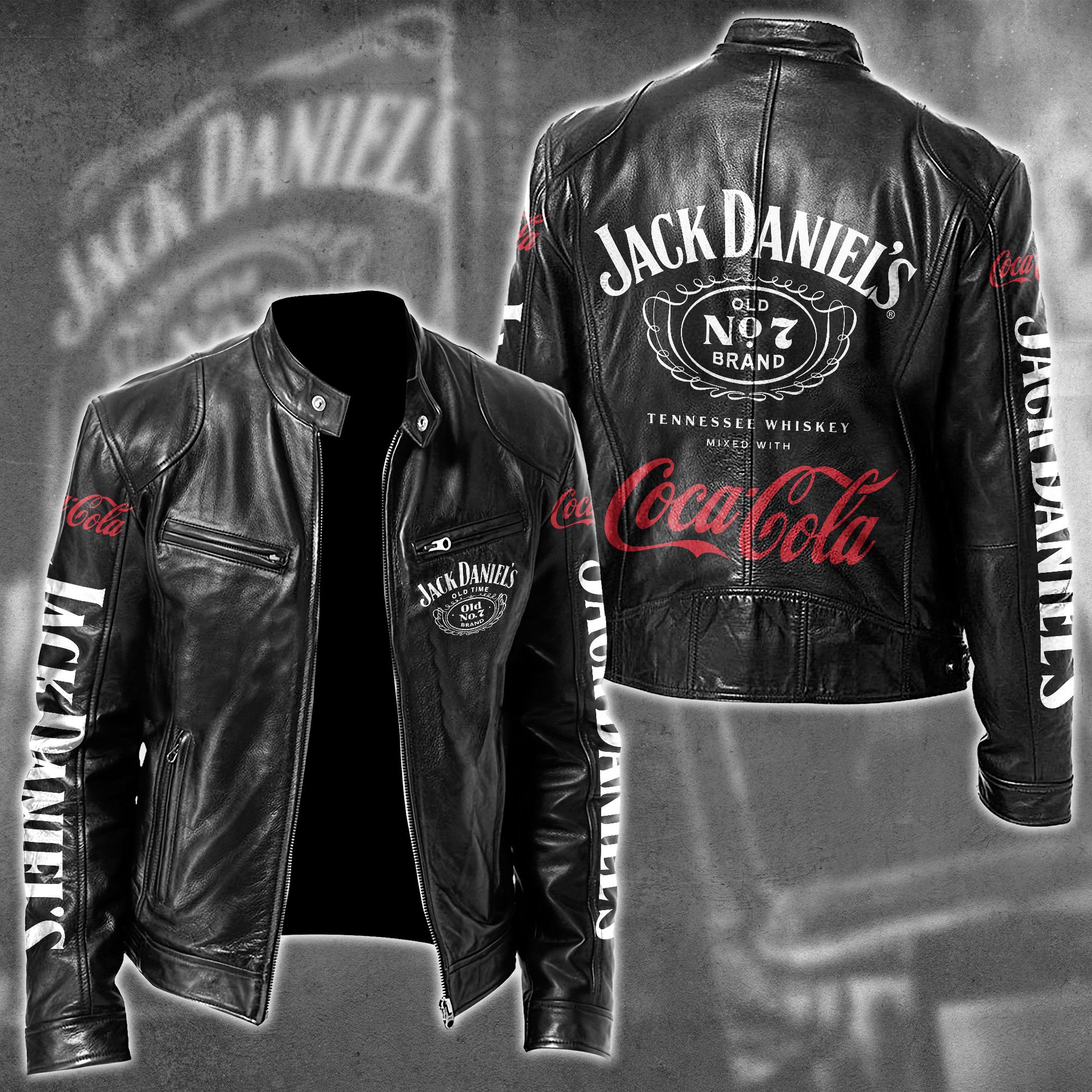 Jack Daniel's Whiskey Style Leather Jacket For Fans