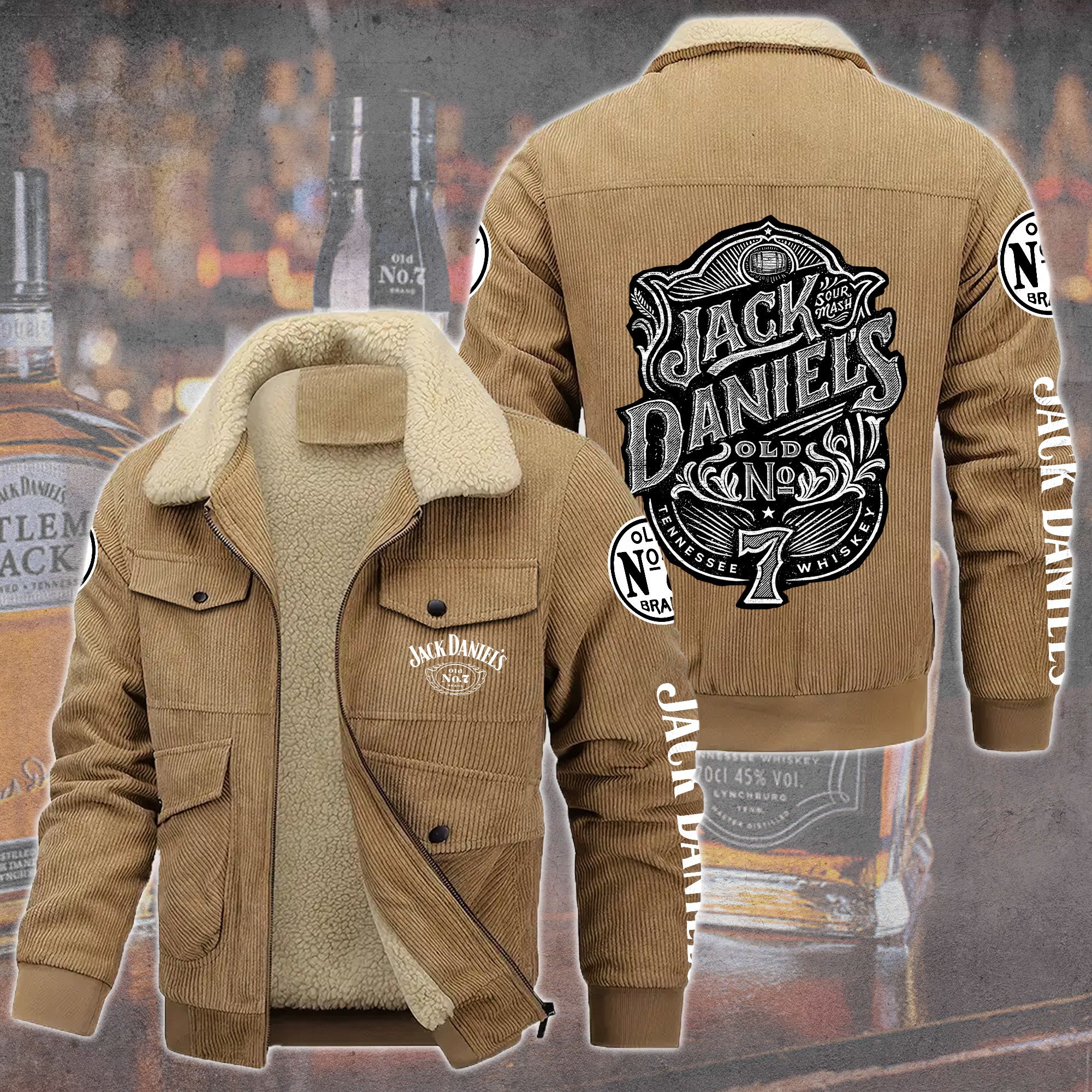 Jack Daniel's Whiskey Style Thermal Cotton Jacket Prim For Fans