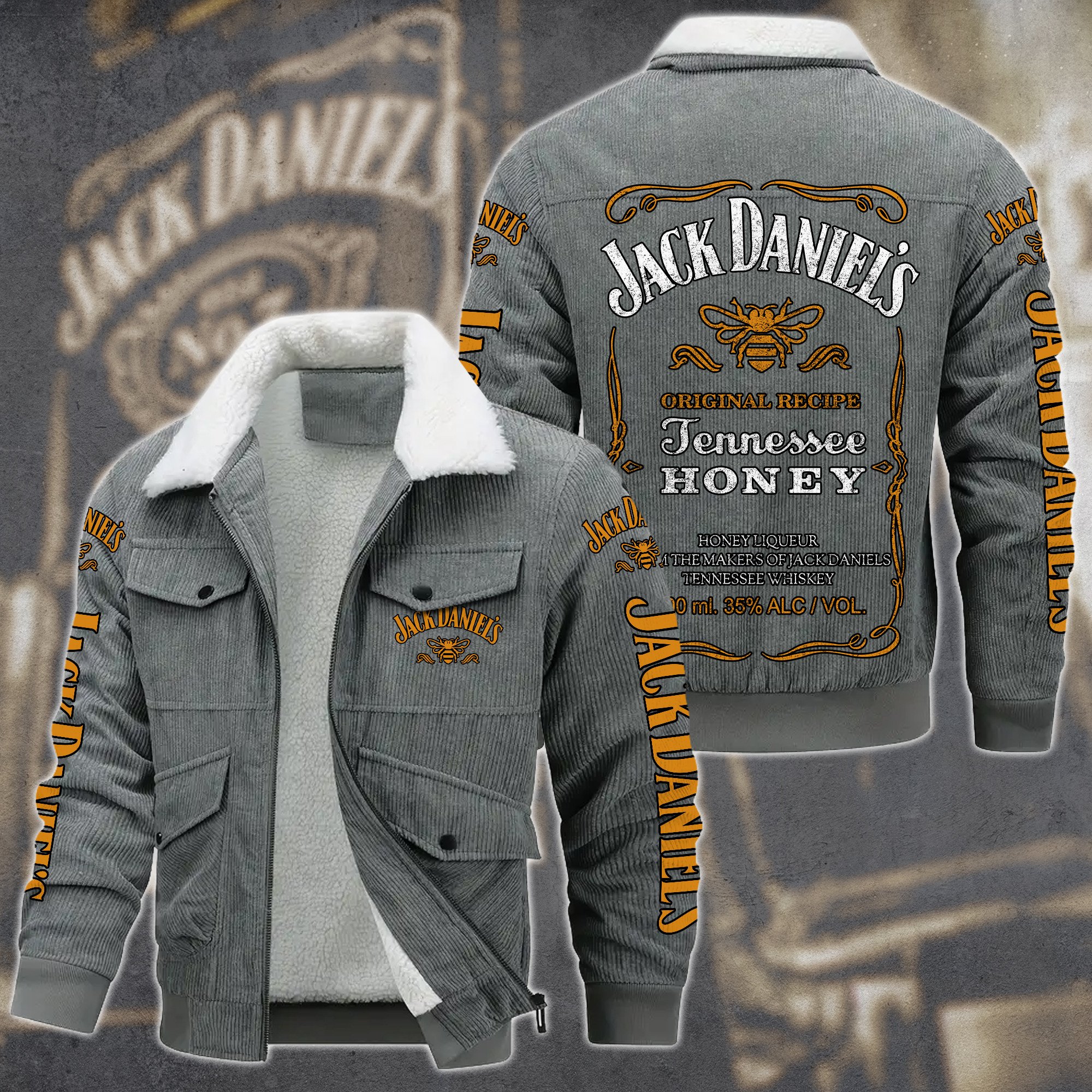 Jack Daniel's Whiskey Style Thermal Cotton Jacket Prim For Fans