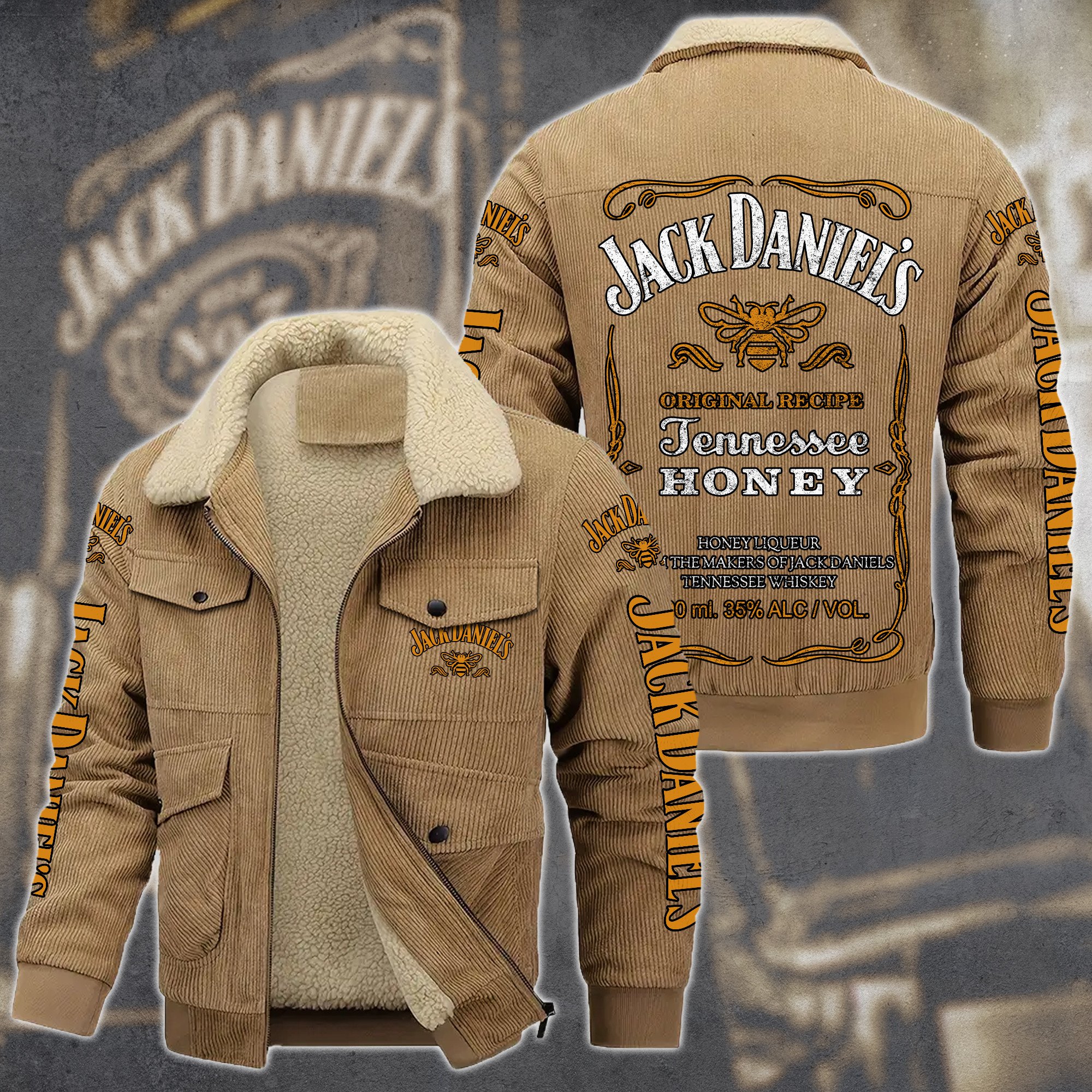 Jack Daniel's Whiskey Style Thermal Cotton Jacket Prim For Fans