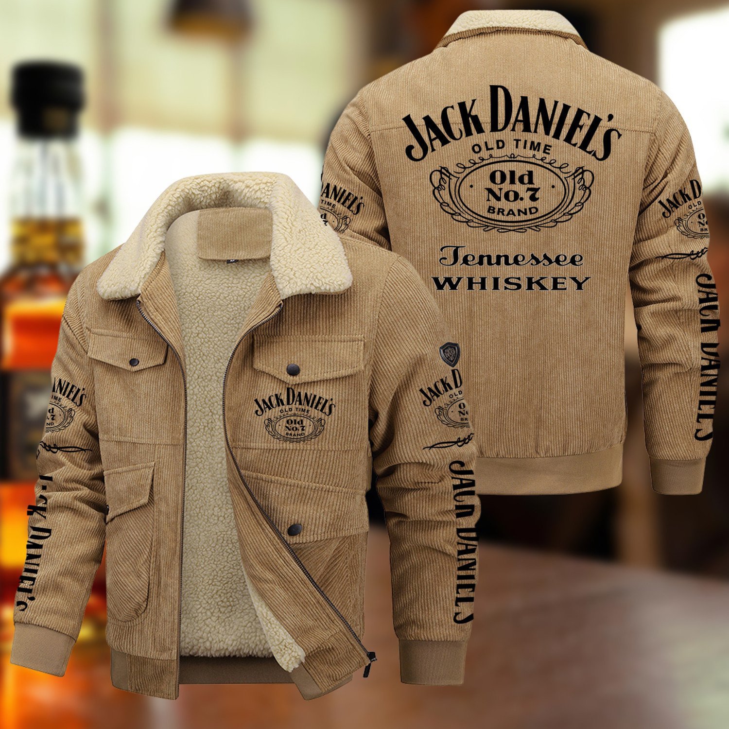 Jack Daniel's Whiskey Style Thermal Cotton Jacket Prim For Fans
