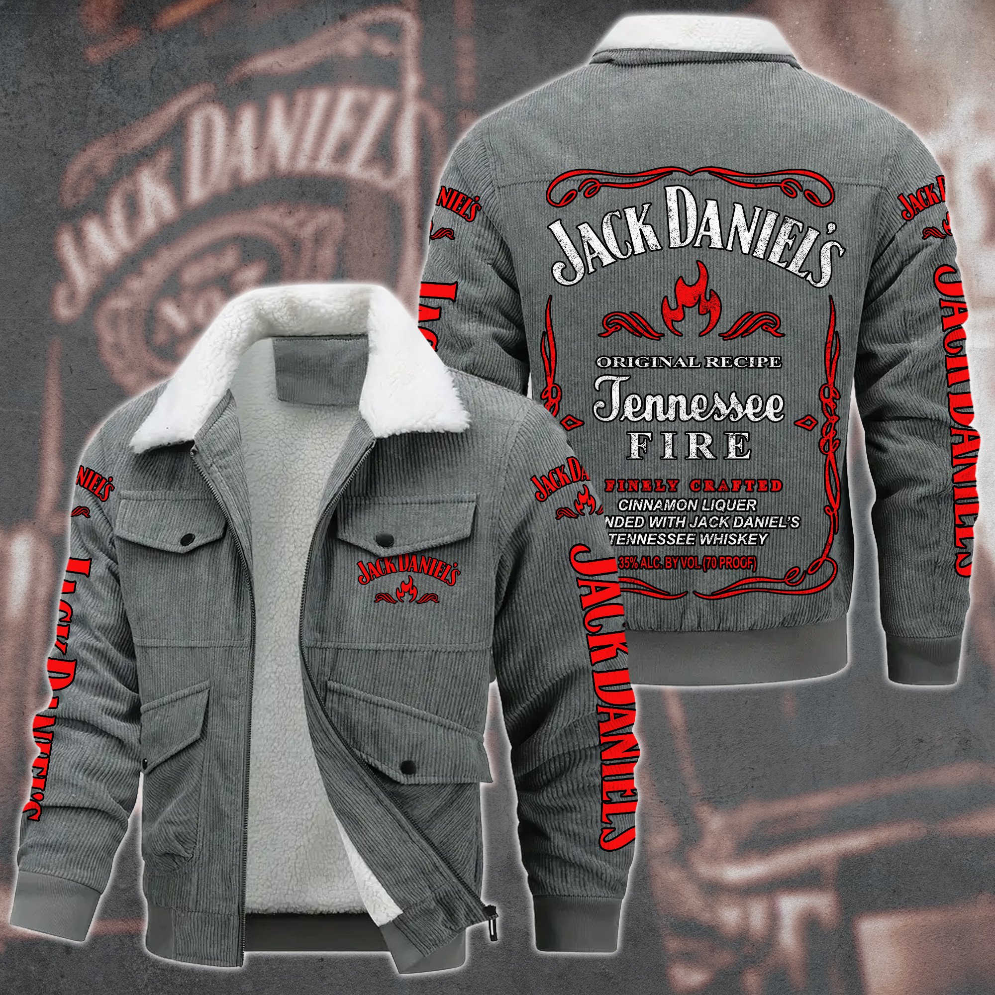 Jack Daniel's Whiskey Style Thermal Cotton Jacket Prim For Fans