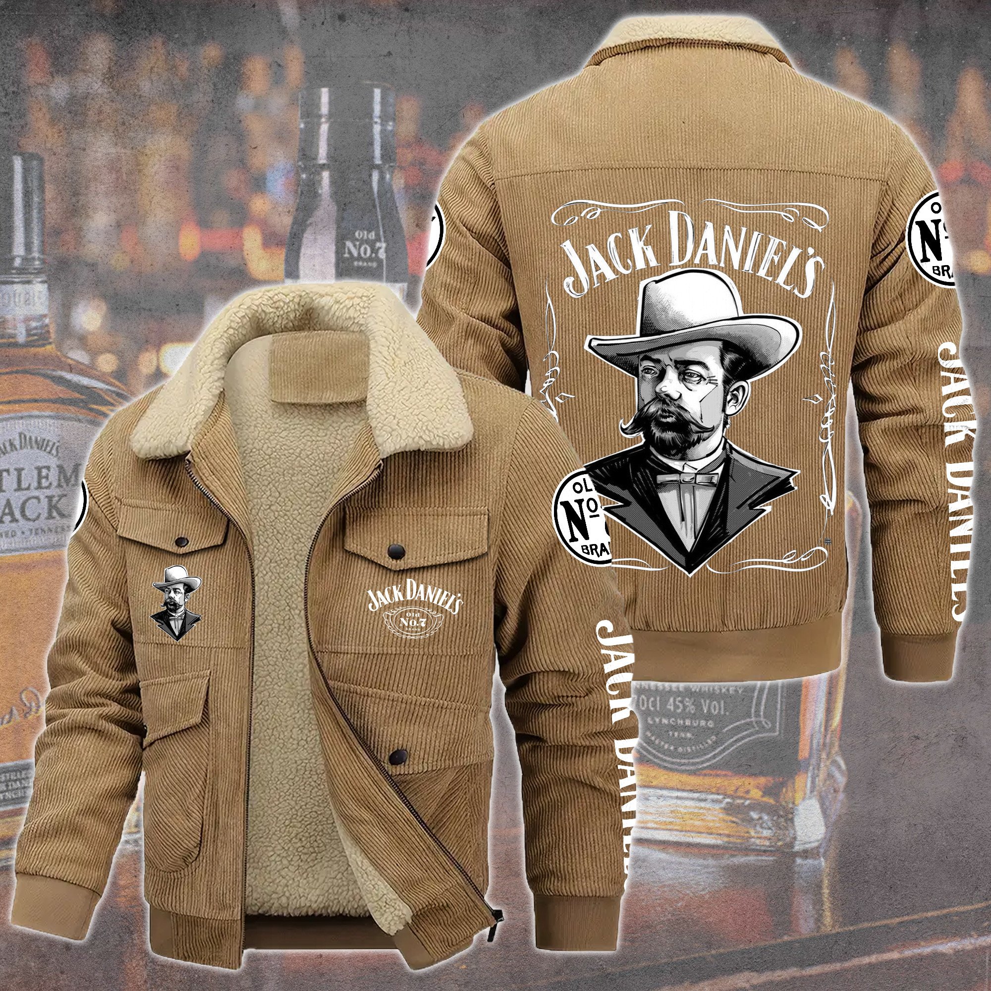 Jack Daniel's Whiskey Style Thermal Cotton Jacket Prim For Fans
