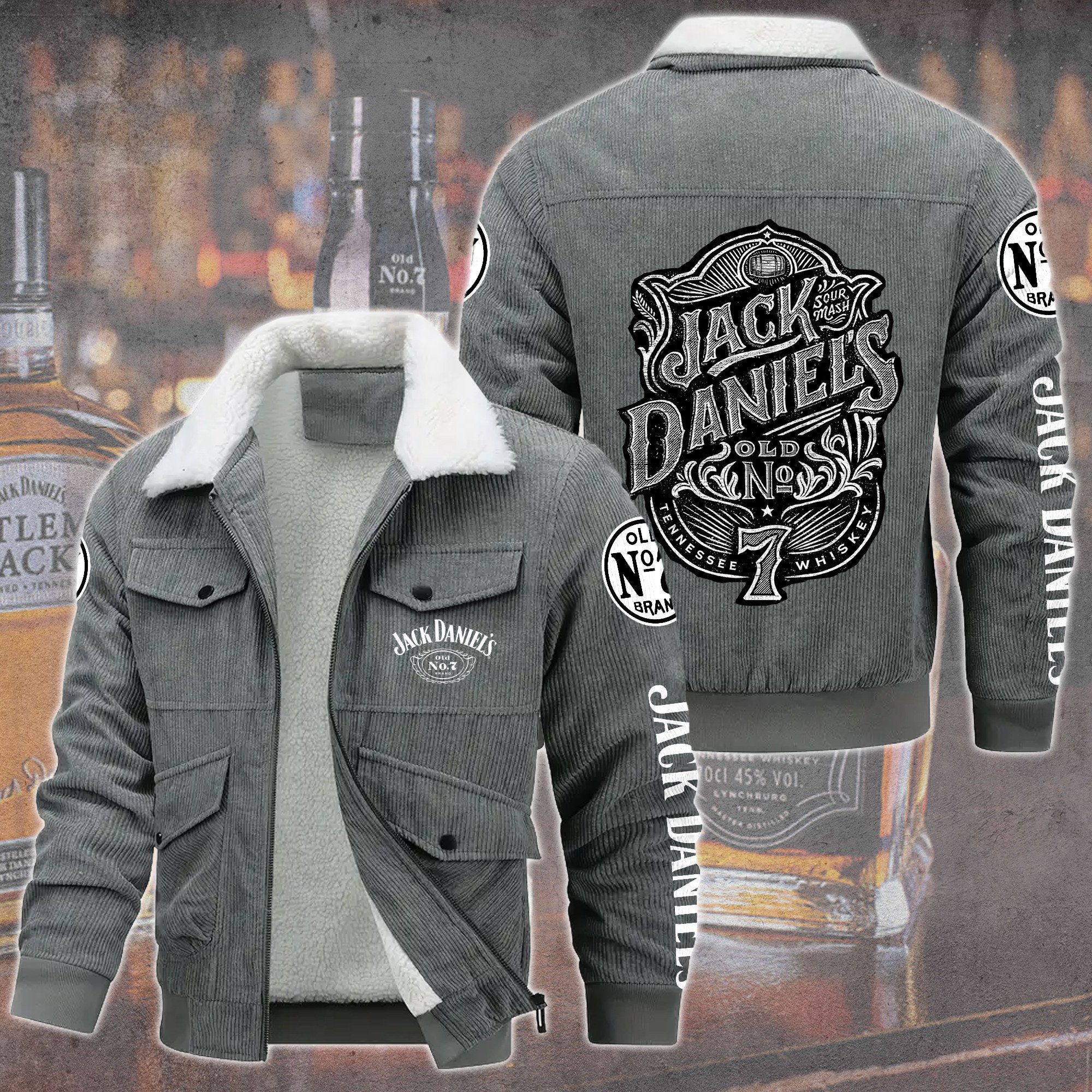 Jack Daniel's Whiskey Style Thermal Cotton Jacket Prim For Fans
