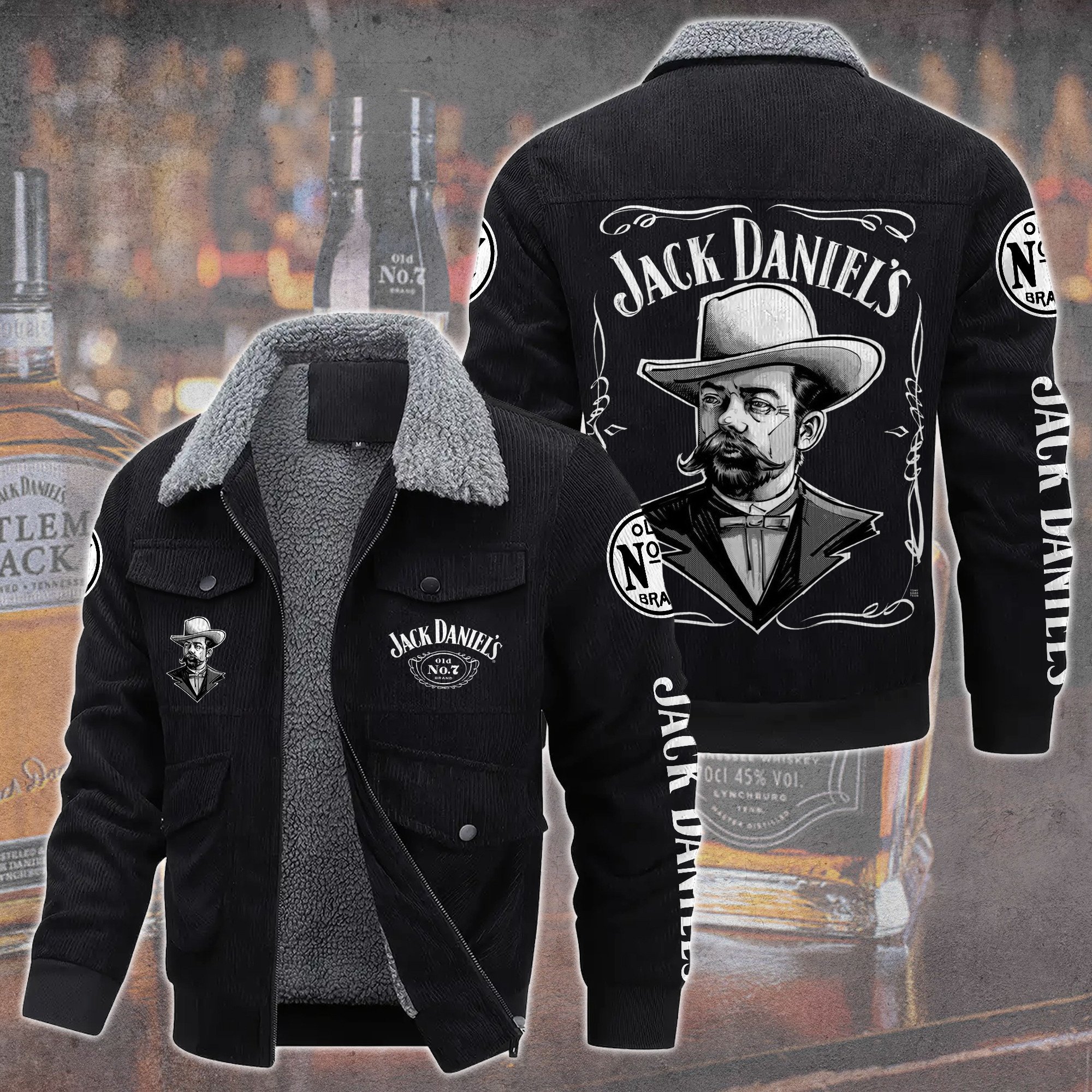 Jack Daniel's Whiskey Style Thermal Cotton Jacket Prim For Fans
