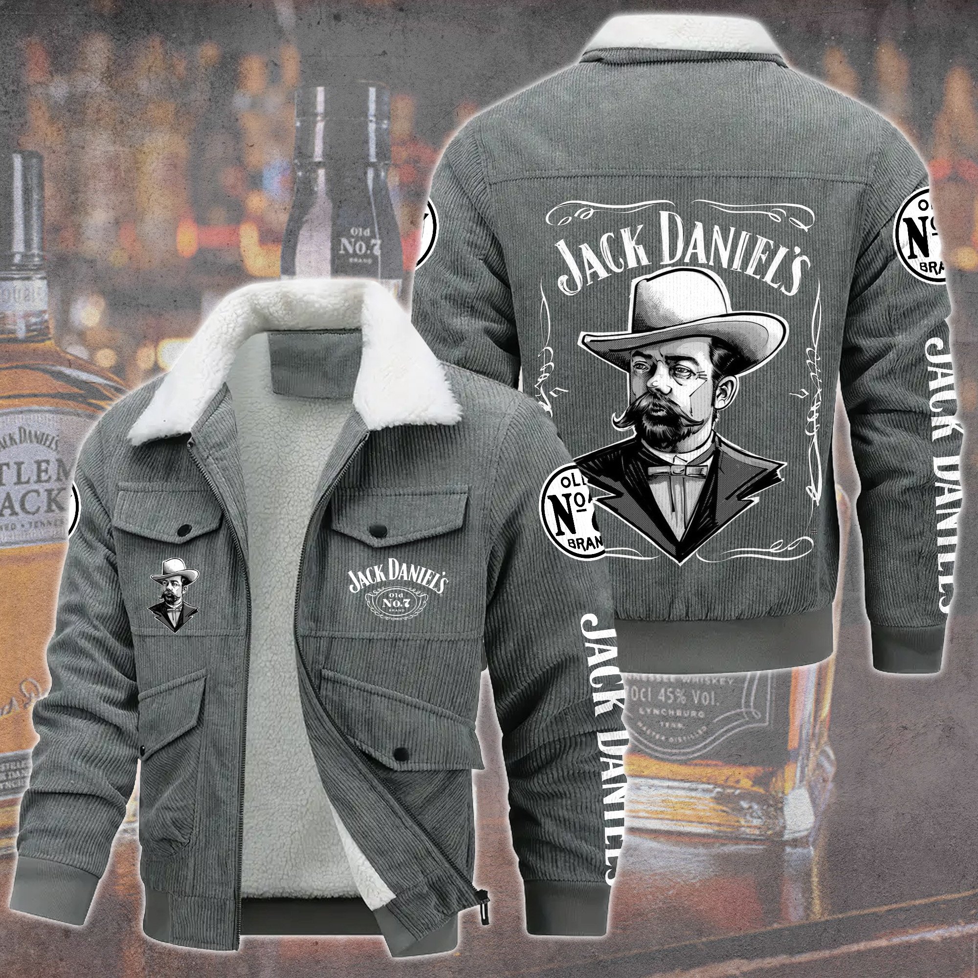 Jack Daniel's Whiskey Style Thermal Cotton Jacket Prim For Fans