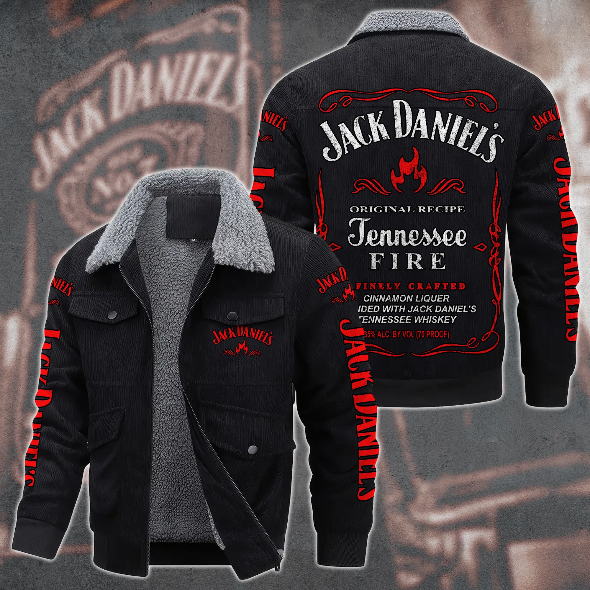 Jack Daniel's Whiskey Style Thermal Cotton Jacket Prim For Fans