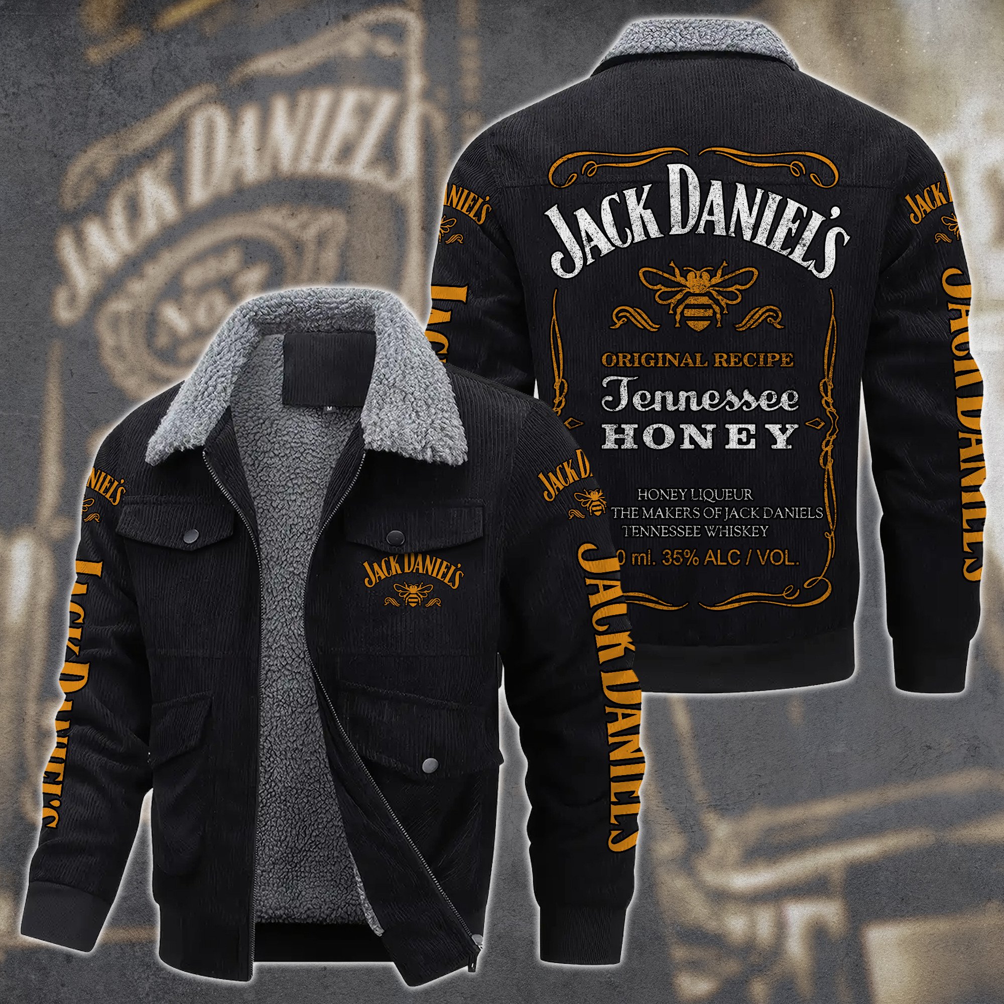 Jack Daniel's Whiskey Style Thermal Cotton Jacket Prim For Fans