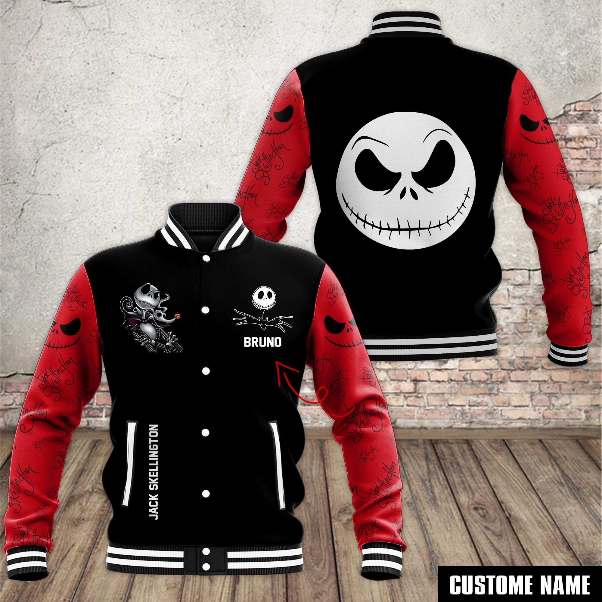 Jack Skellington Movies Style Baseball Jacket For Fans