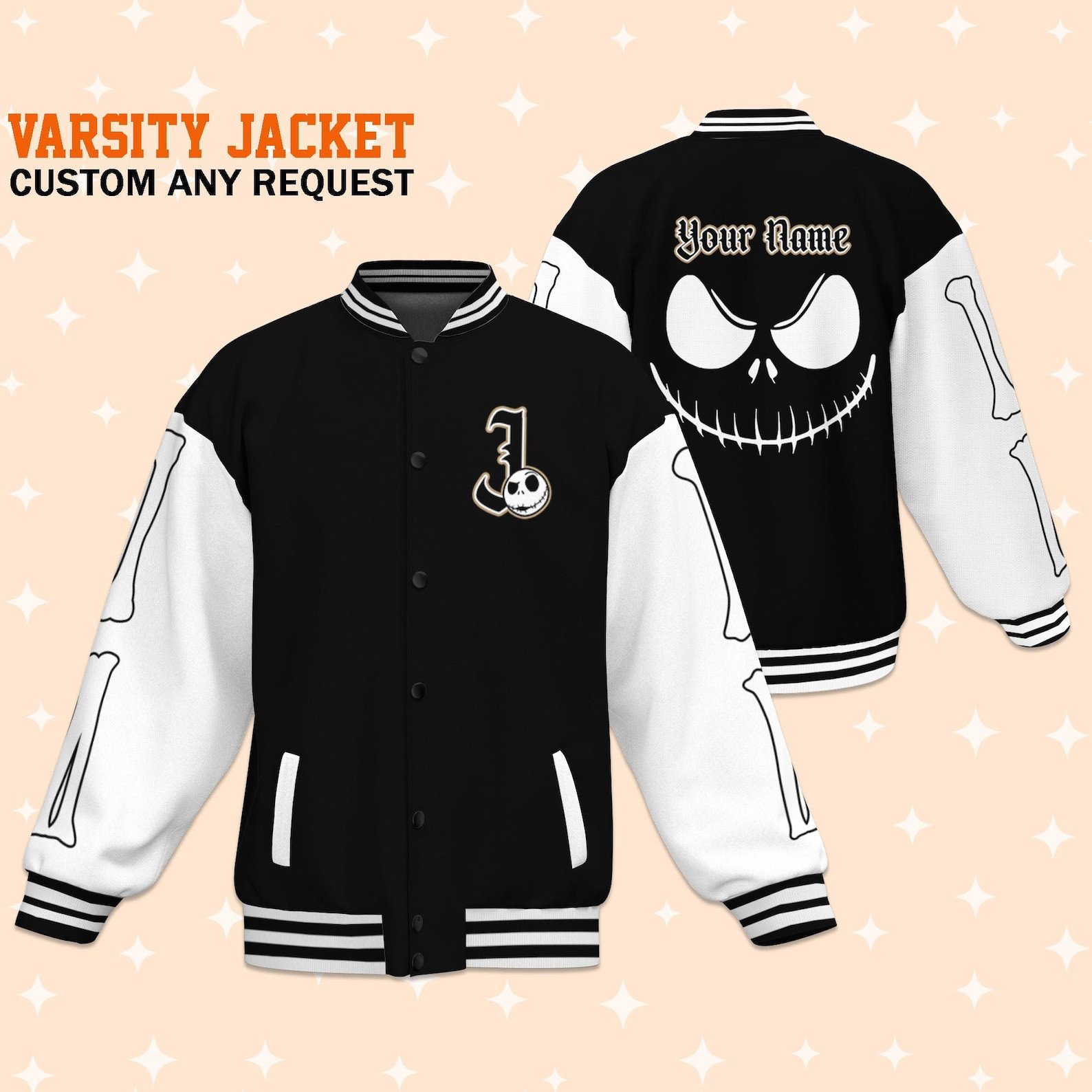 Jack Skellington Movies Style Baseball Jacket For Fans