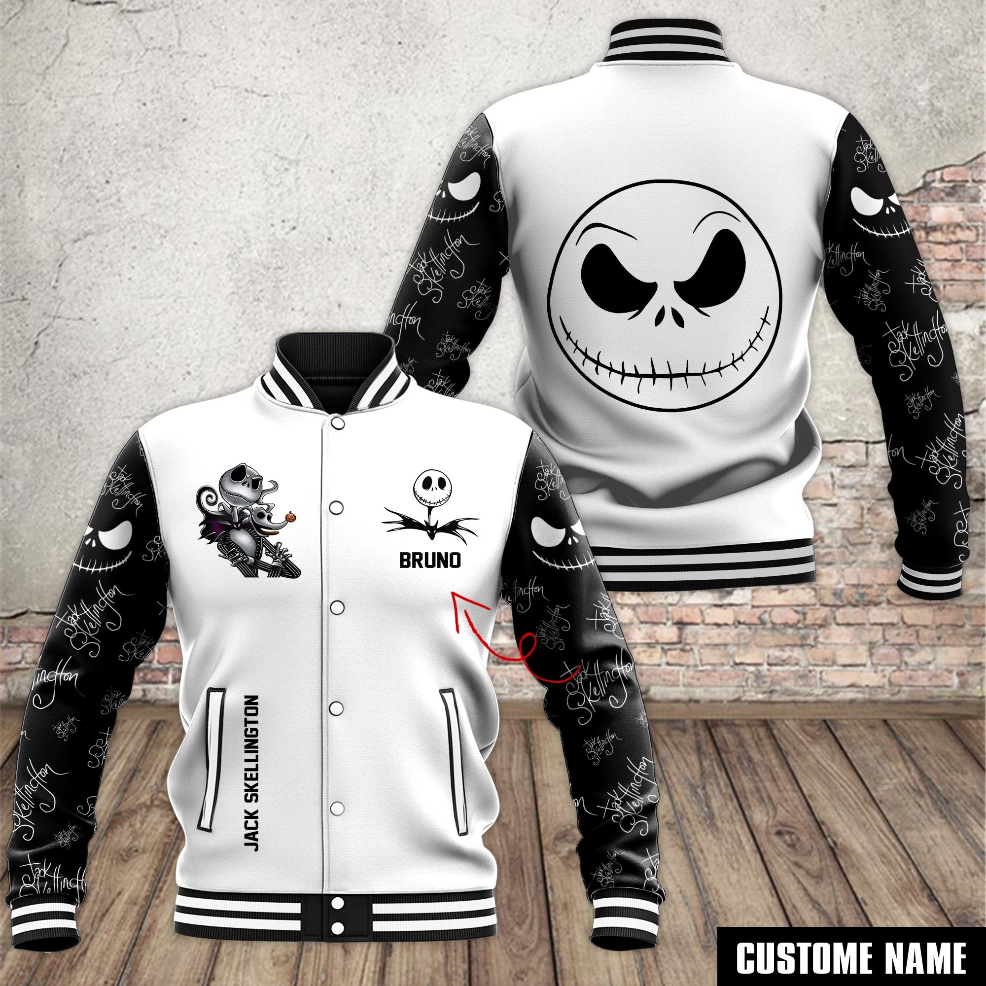 Jack Skellington Movies Style Baseball Jacket For Fans