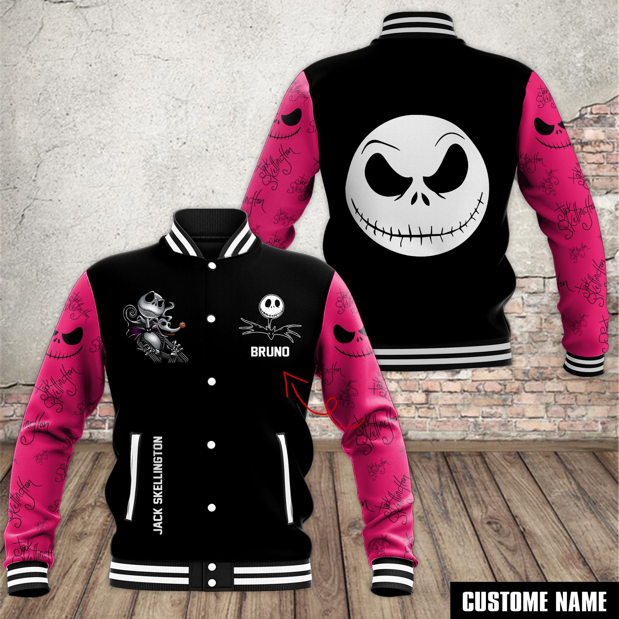 Jack Skellington Movies Style Baseball Jacket For Fans