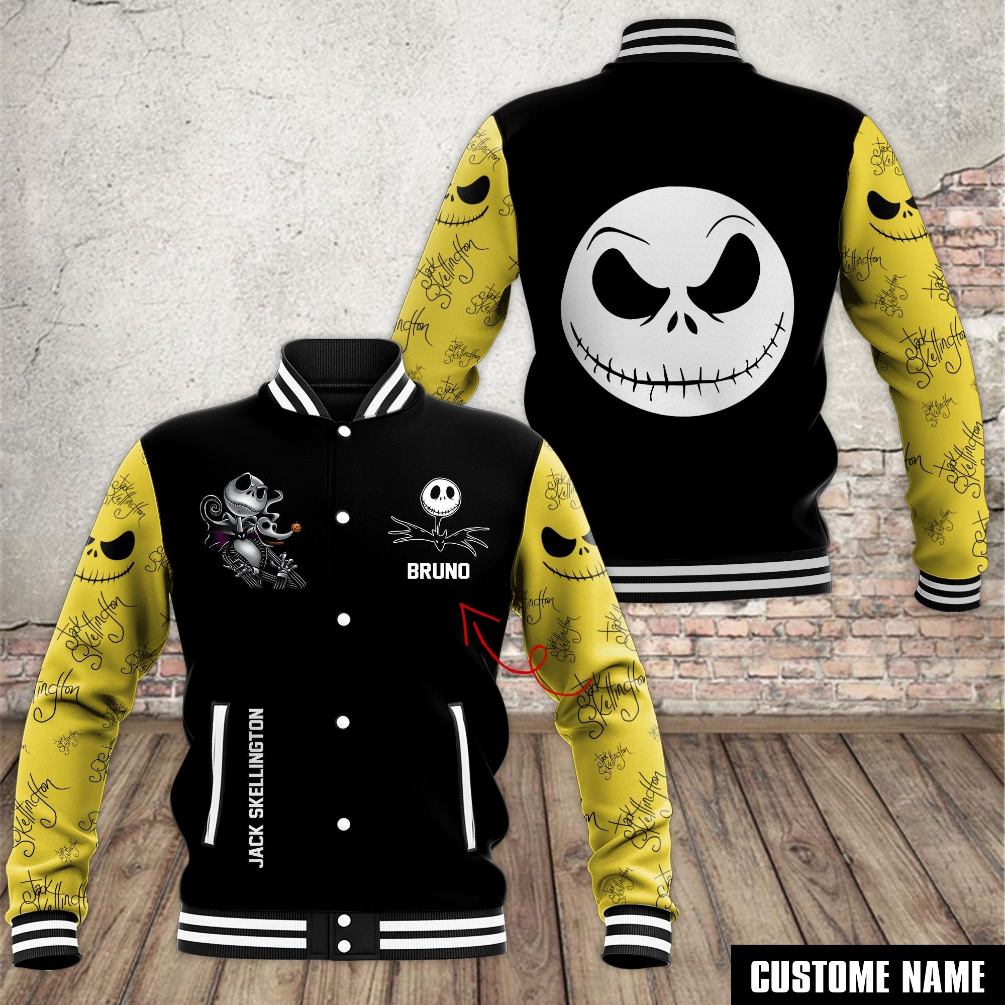 Jack Skellington Movies Style Baseball Jacket For Fans