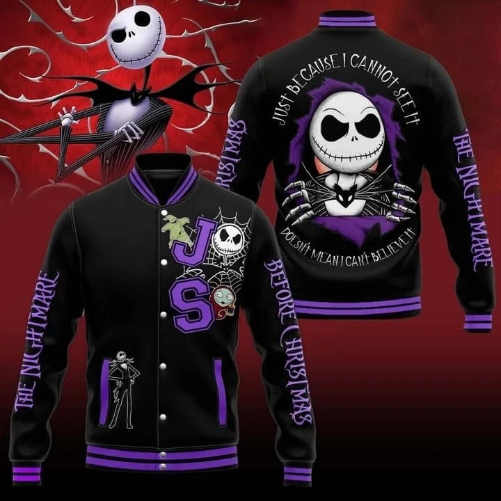 Jack Skellington Movies Style Baseball Jacket For Fans