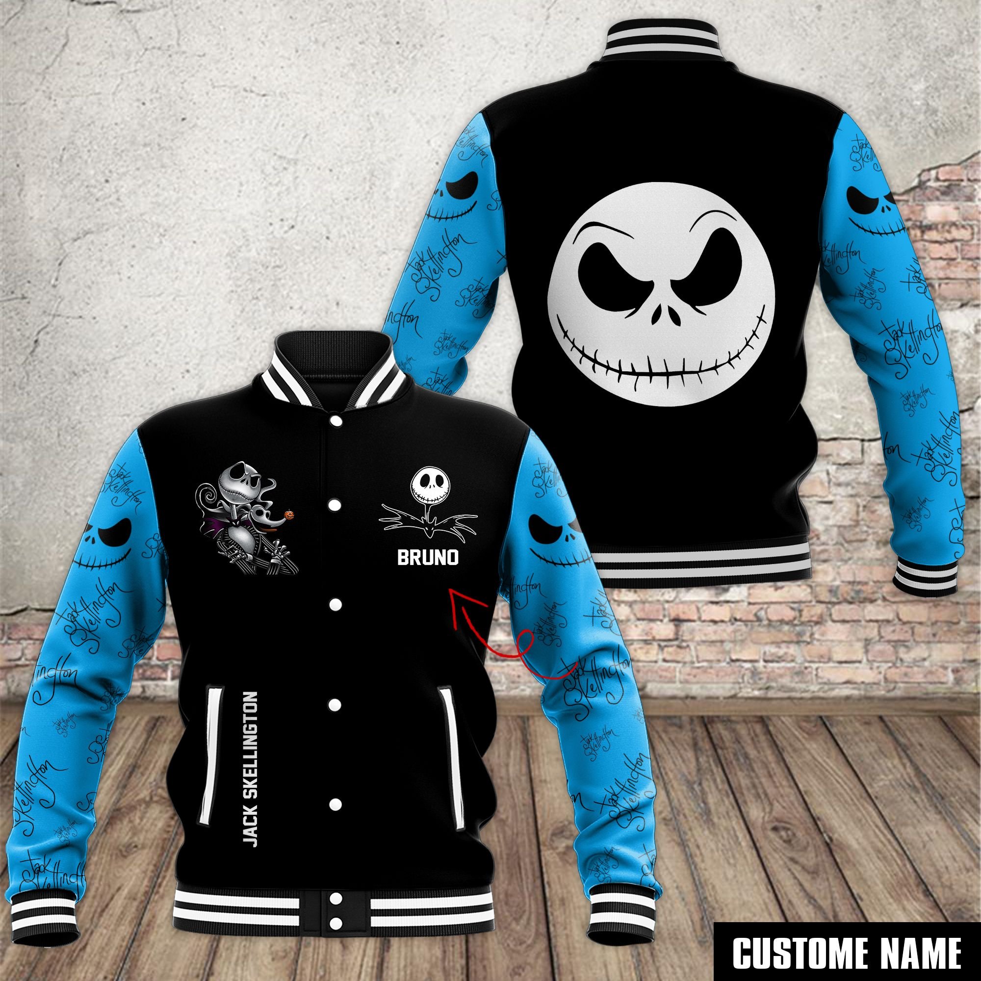 Jack Skellington Movies Style Baseball Jacket For Fans