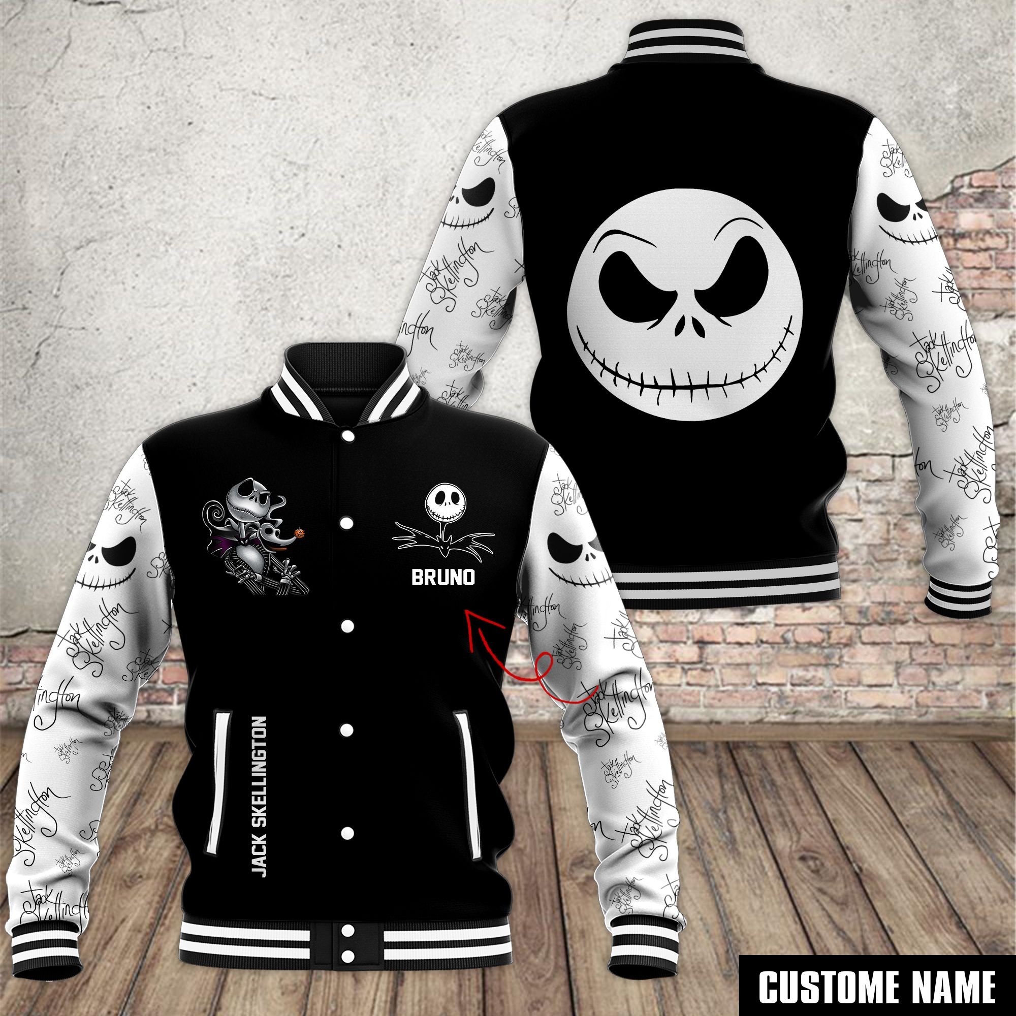 Jack Skellington Movies Style Baseball Jacket For Fans