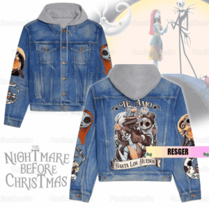 Jack Skellington Movies Style Hooded Denim Jacket For Fans