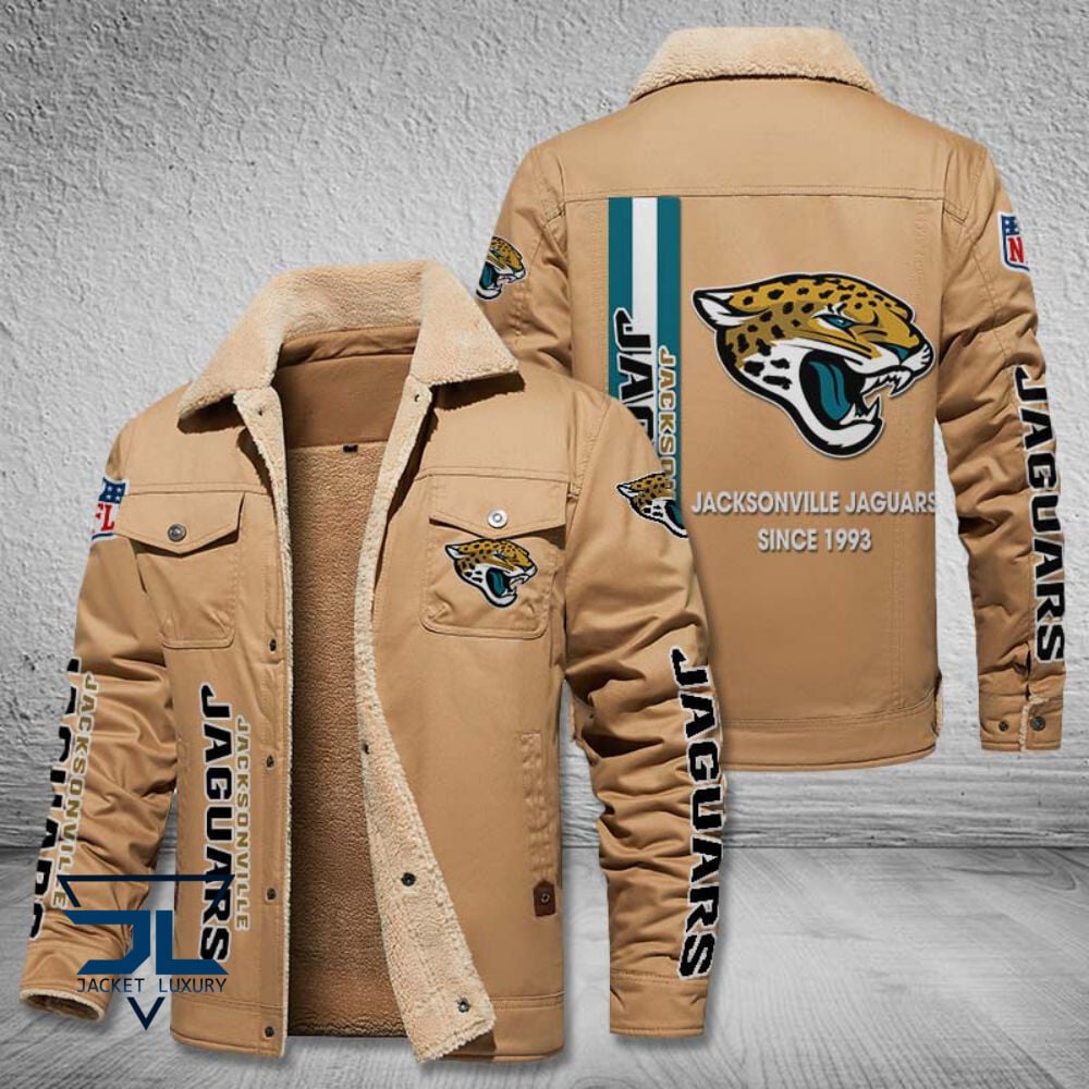 Jacksonville Jaguars NFL Style Fleece Thermal Cotton Jacket For Fans