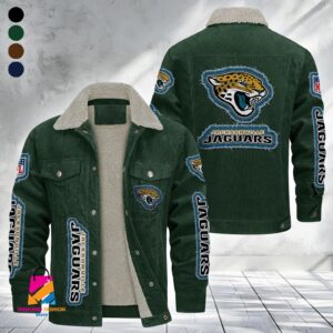 Jacksonville Jaguars NFL Style Fleece Thermal Cotton Jacket For Fans