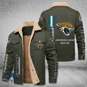 Jacksonville Jaguars NFL Style Fleece Thermal Cotton Jacket For Fans