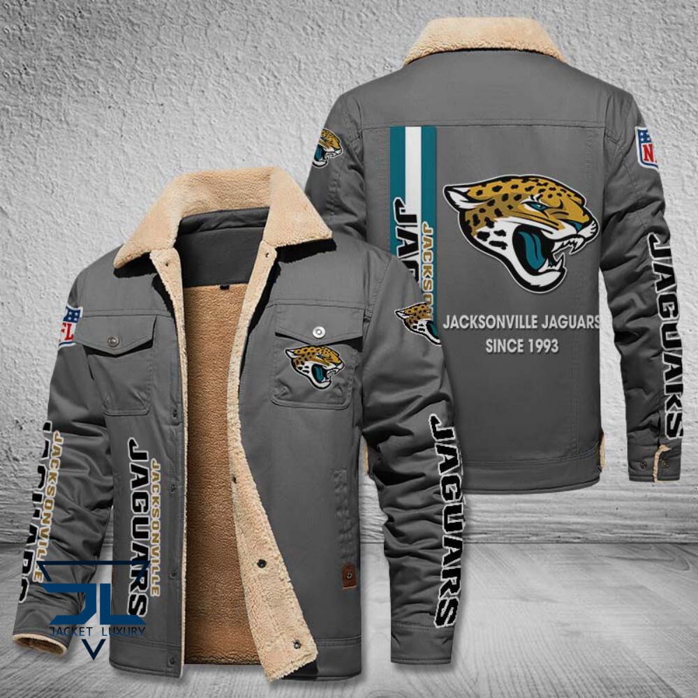 Jacksonville Jaguars NFL Style Fleece Thermal Cotton Jacket For Fans