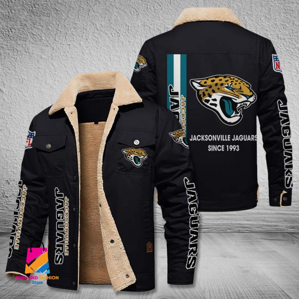 Jacksonville Jaguars NFL Style Fleece Thermal Cotton Jacket For Fans
