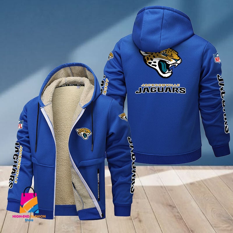Jacksonville Jaguars NFL Style Fleece Zip Hoodie Jacket For Fans