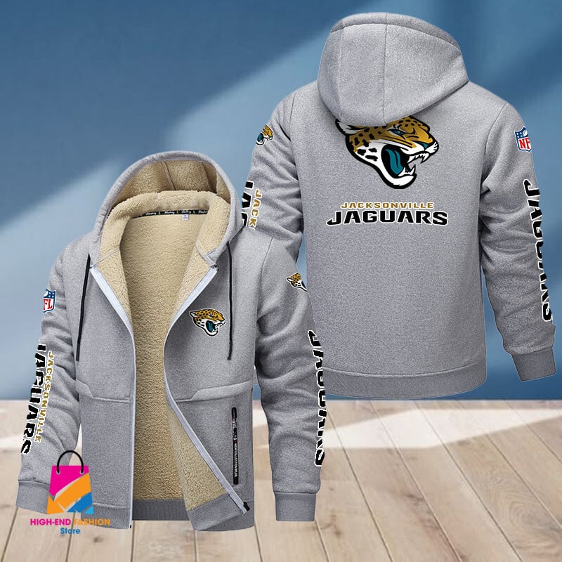 Jacksonville Jaguars NFL Style Fleece Zip Hoodie Jacket For Fans