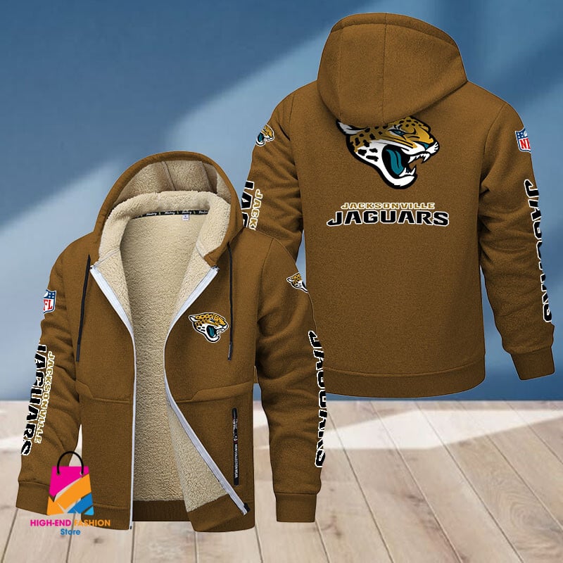 Jacksonville Jaguars NFL Style Fleece Zip Hoodie Jacket For Fans