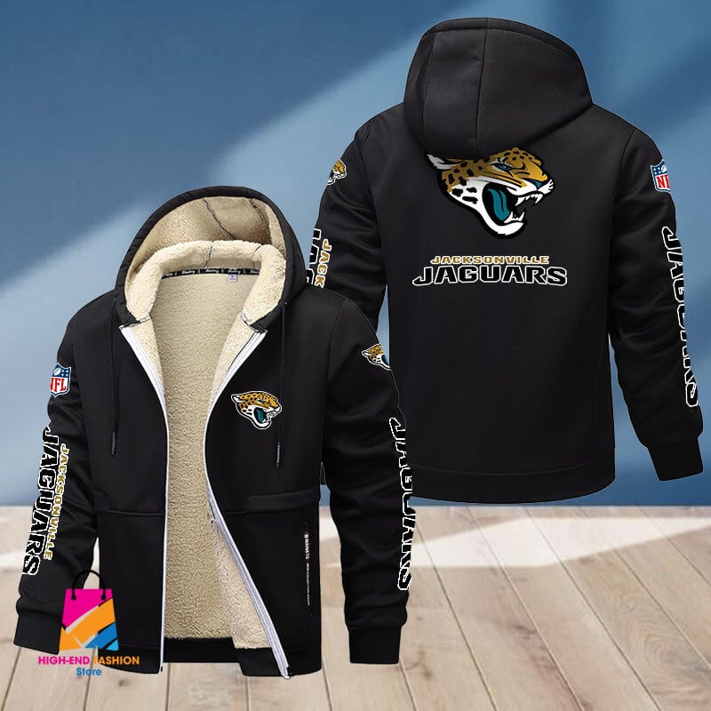 Jacksonville Jaguars NFL Style Fleece Zip Hoodie Jacket For Fans