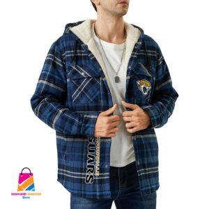 Jacksonville Jaguars NFL Style Zip Fleece Flannel Jacket For Fans