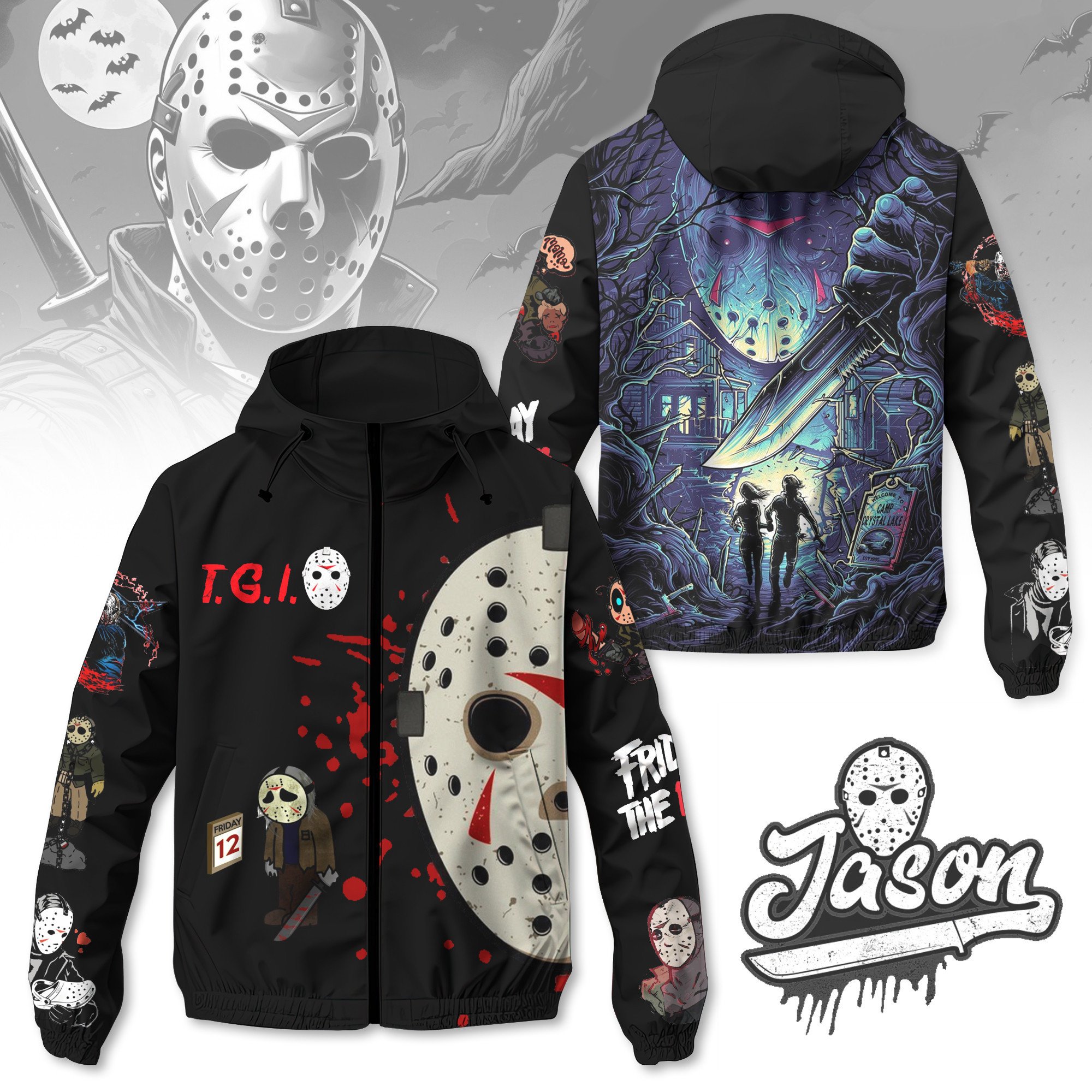 Jason Voorhees Movies Style Windbreaker Jacket