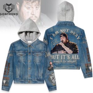 Jelly Roll I Am Not Okay Music Style Hooded Denim Jacket For Fans