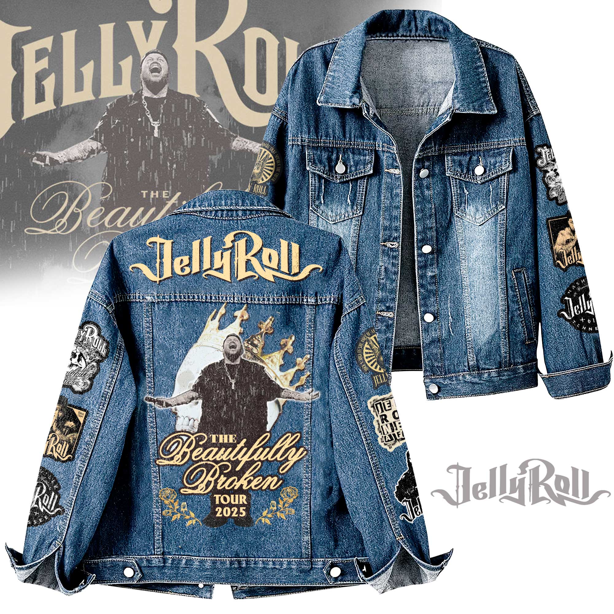 Jelly Roll Music Denim Jacket Gift For Fans