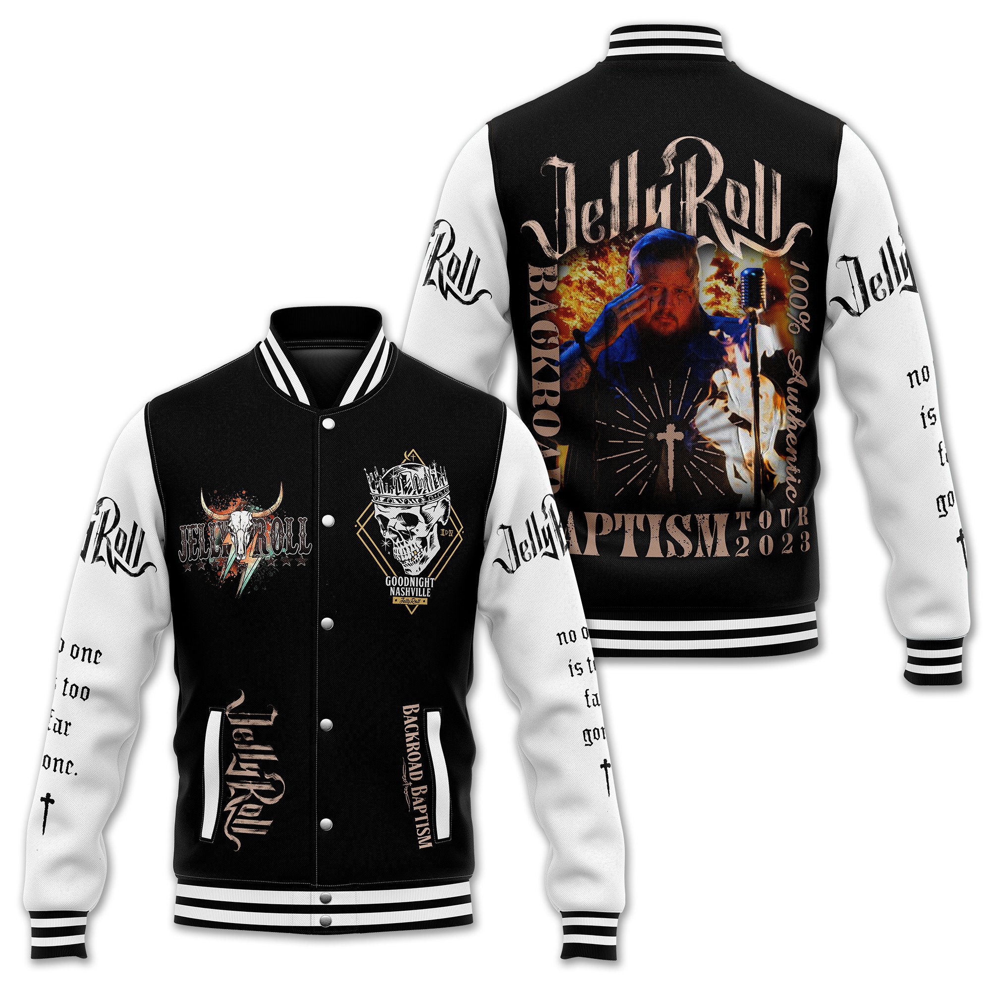 Jelly Roll Music Style Baseball Jacket For Fans