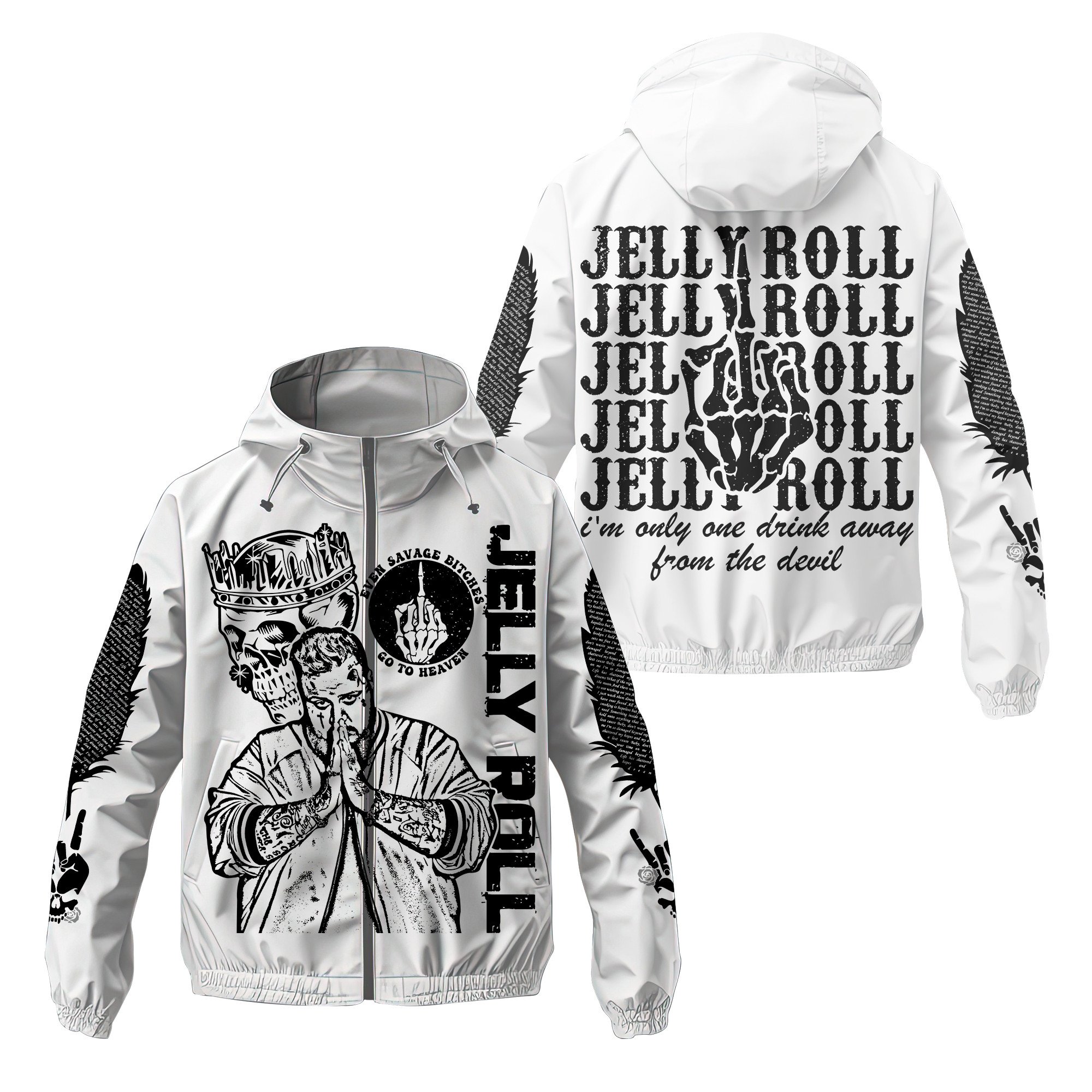 Jelly Roll Music Style Windbreaker Jacket For Fans