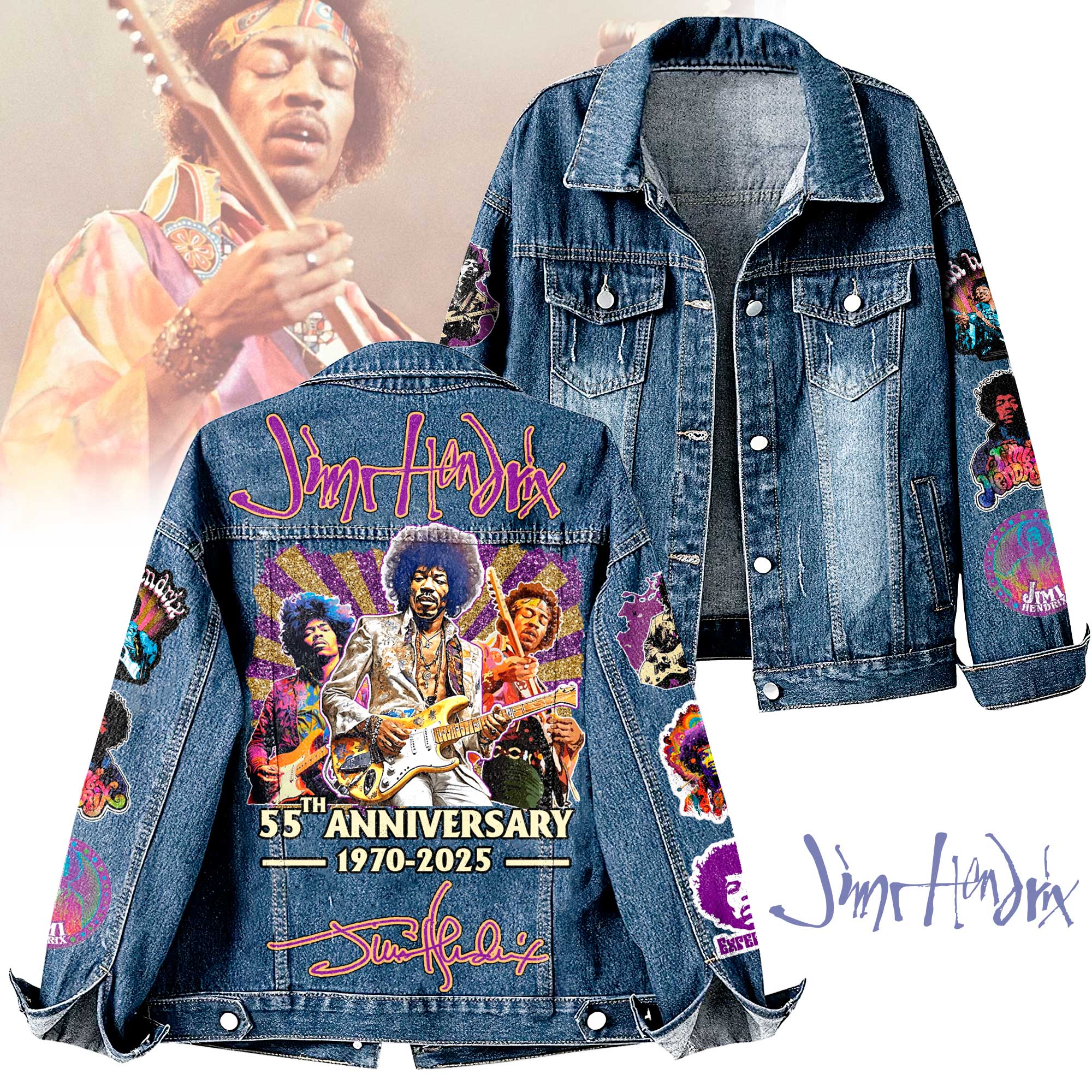 Jimi Hendrix Music Denim Jacket Gift For Fans