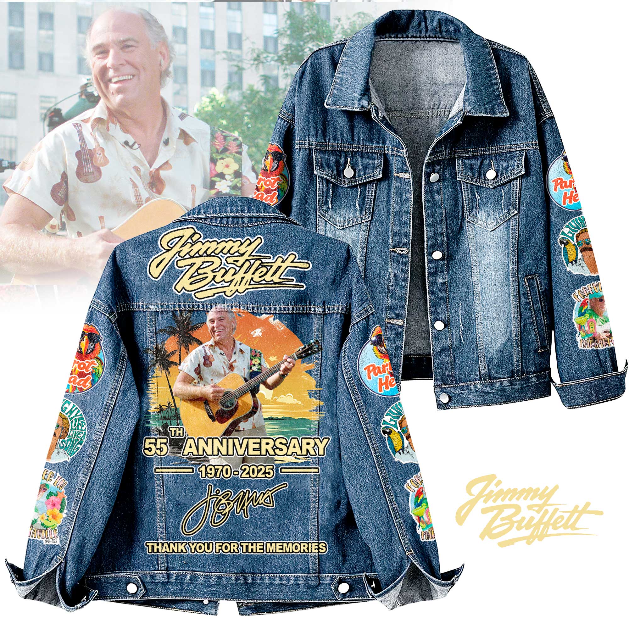 Jimmy Buffett Music Denim Jacket Gift For Fans