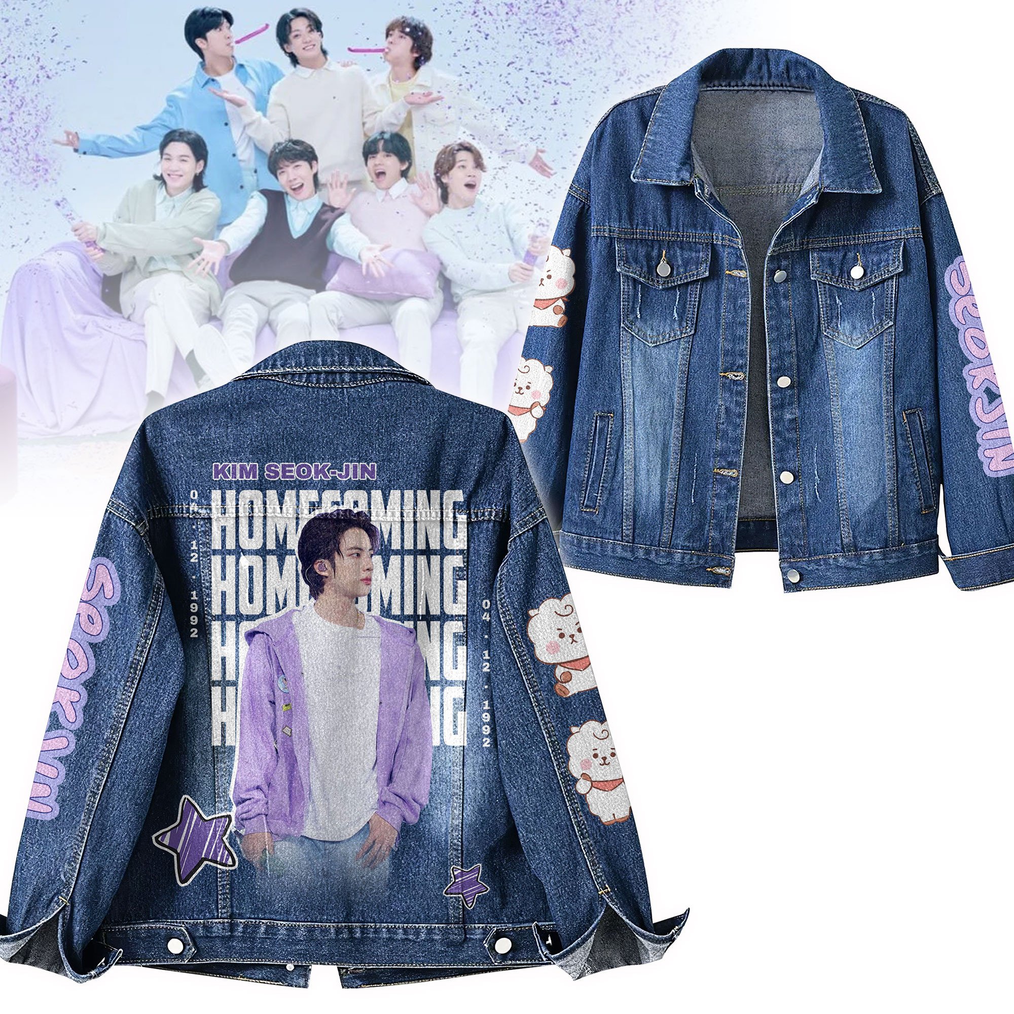 Jin BTS Music Denim Jacket Gift For Fans