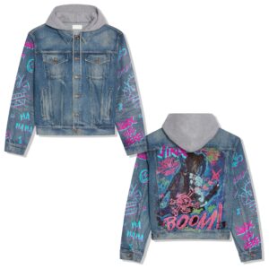 Jinx Arcane Games Style Hooded Denim Jacket For Fans