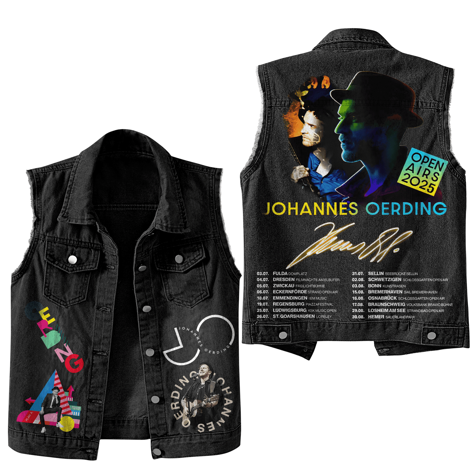 Johannes Oerding Music Style Sleeveless Jacket For Fans