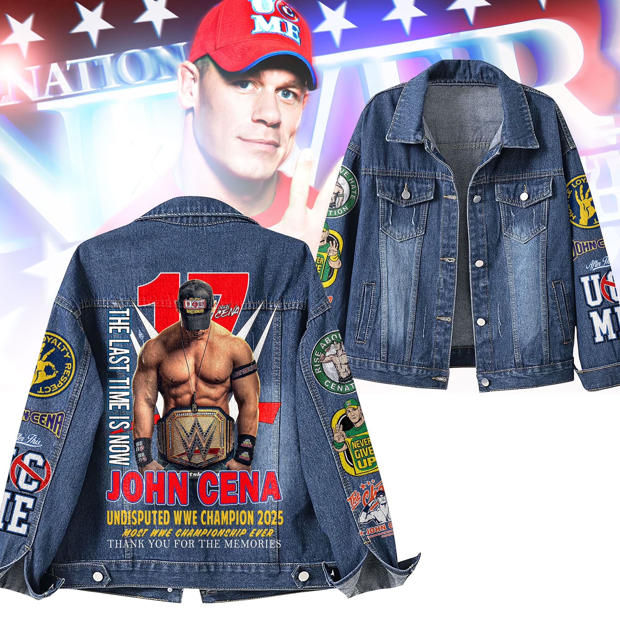 John Cena WWE Denim Jacket Gift For Fans