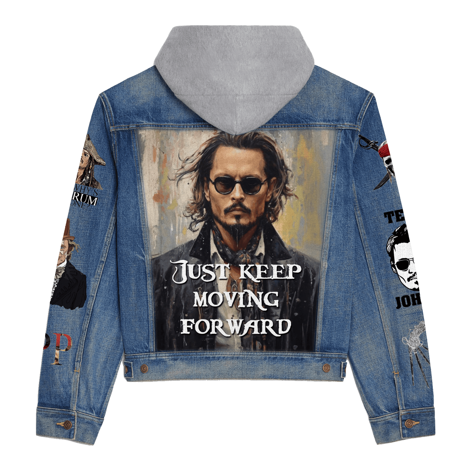 Johnny Depp Actor Style Hooded Denim Jacket For Fans